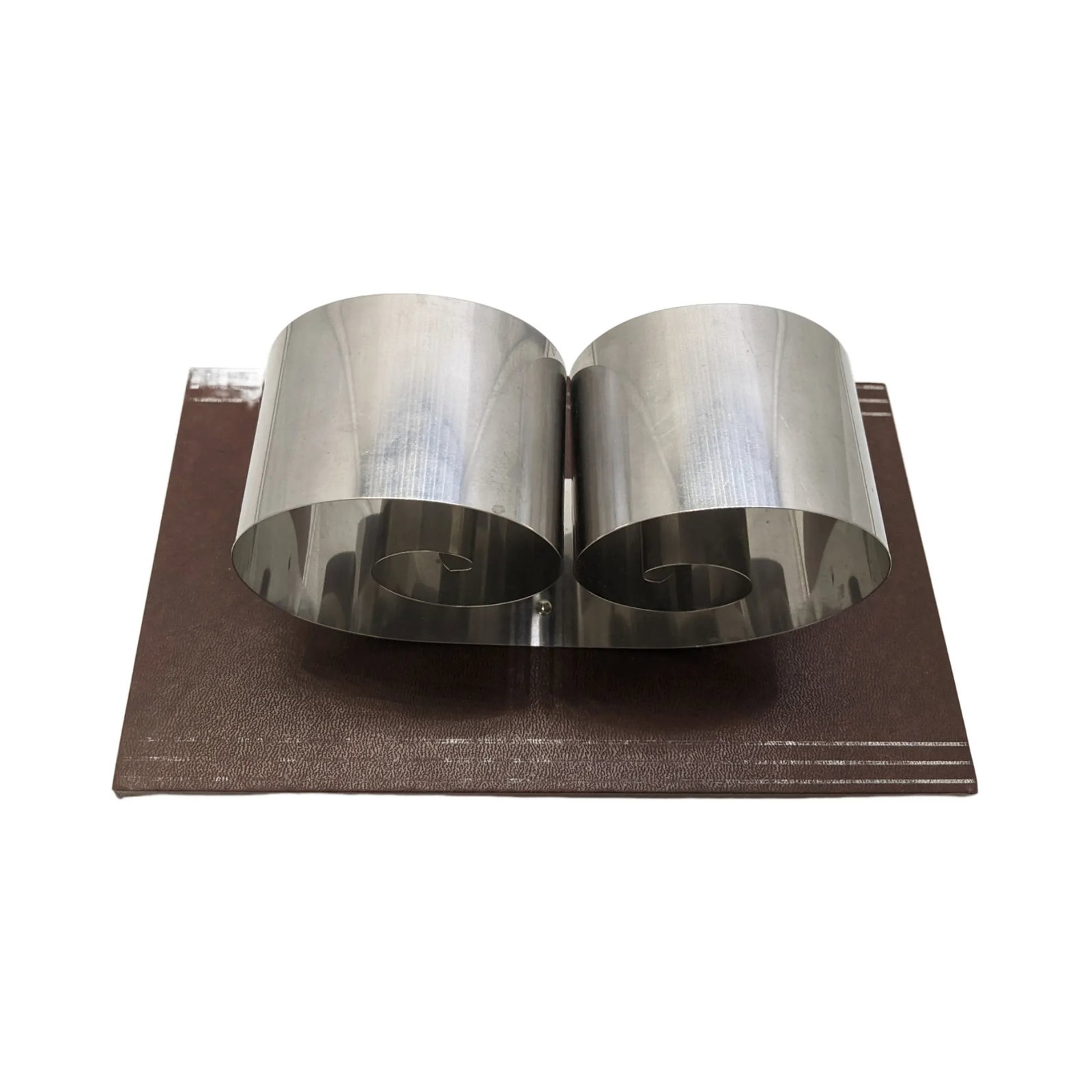 Vintage Art Deco Attributed Revere Fred Farr Mid-Century Modern Chrome Coil Bookend - 9