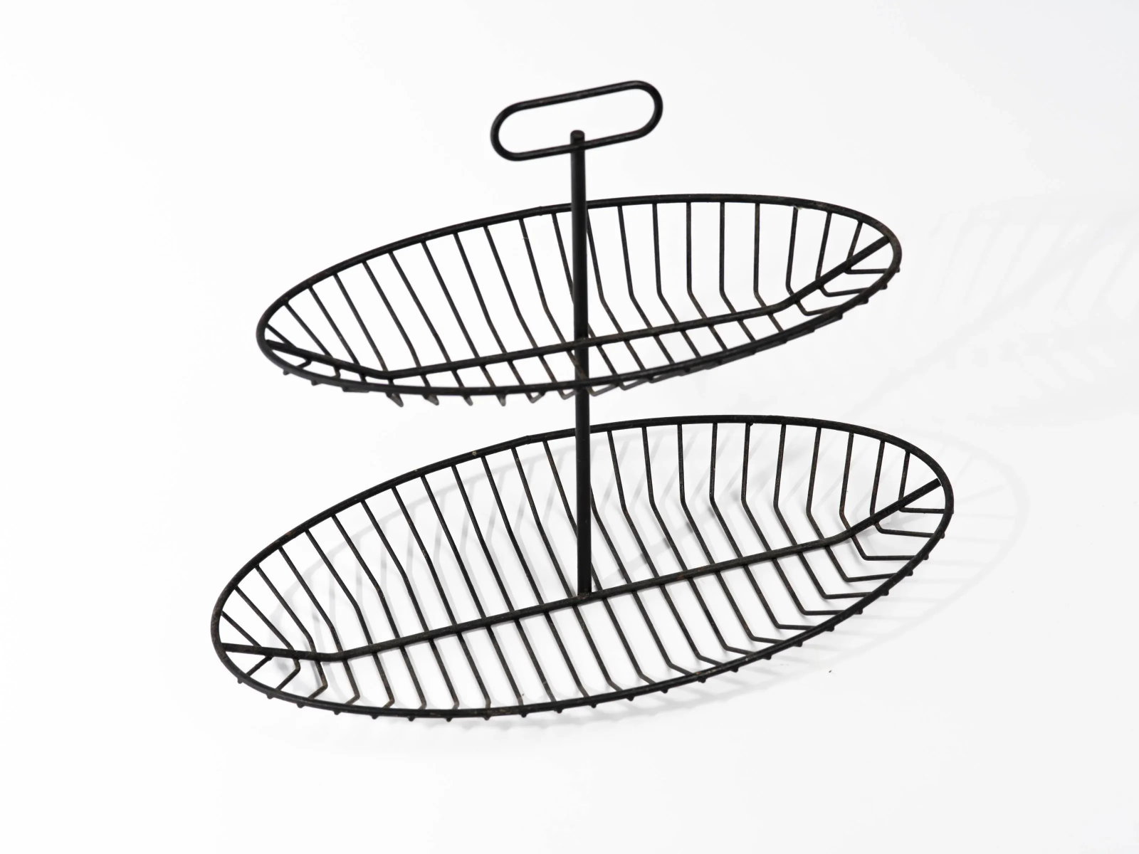 Raymor 1950s Black Wire Serving Stand and Bowl - 2 Pieces - 4