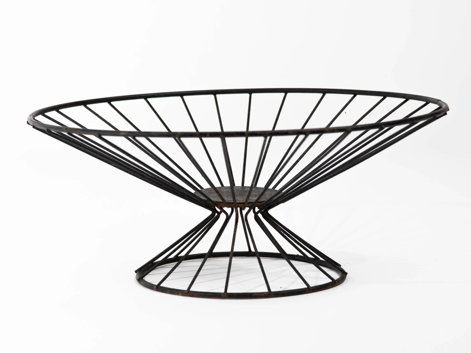 Raymor 1950s Black Wire Serving Stand and Bowl - 2 Pieces - 6