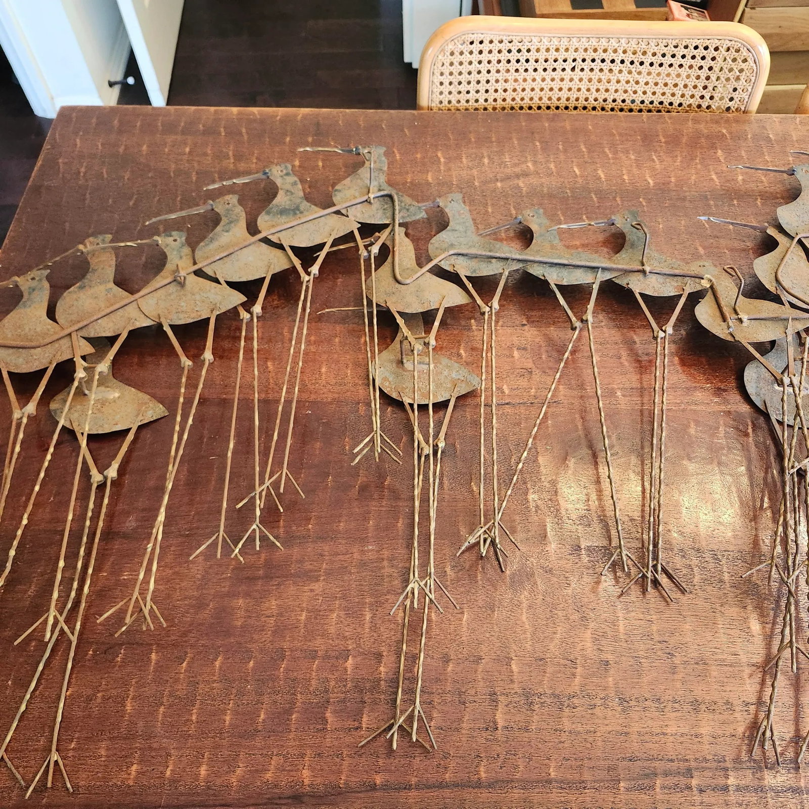 1969 C. Jere Mid-Century Modern Brutalist Gold Sandpipers Wall Sculpture - 4