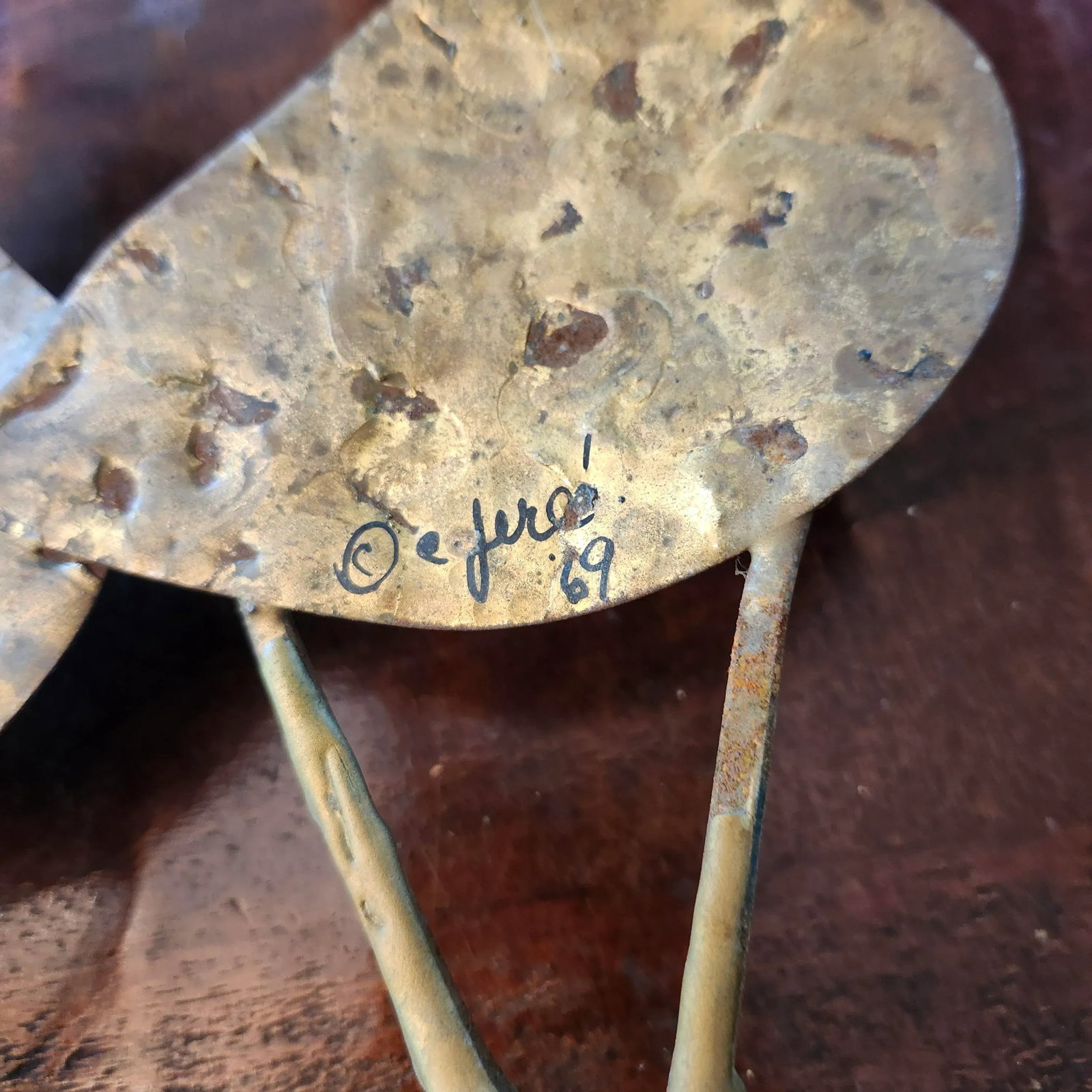 1969 C. Jere Mid-Century Modern Brutalist Gold Sandpipers Wall Sculpture - 7