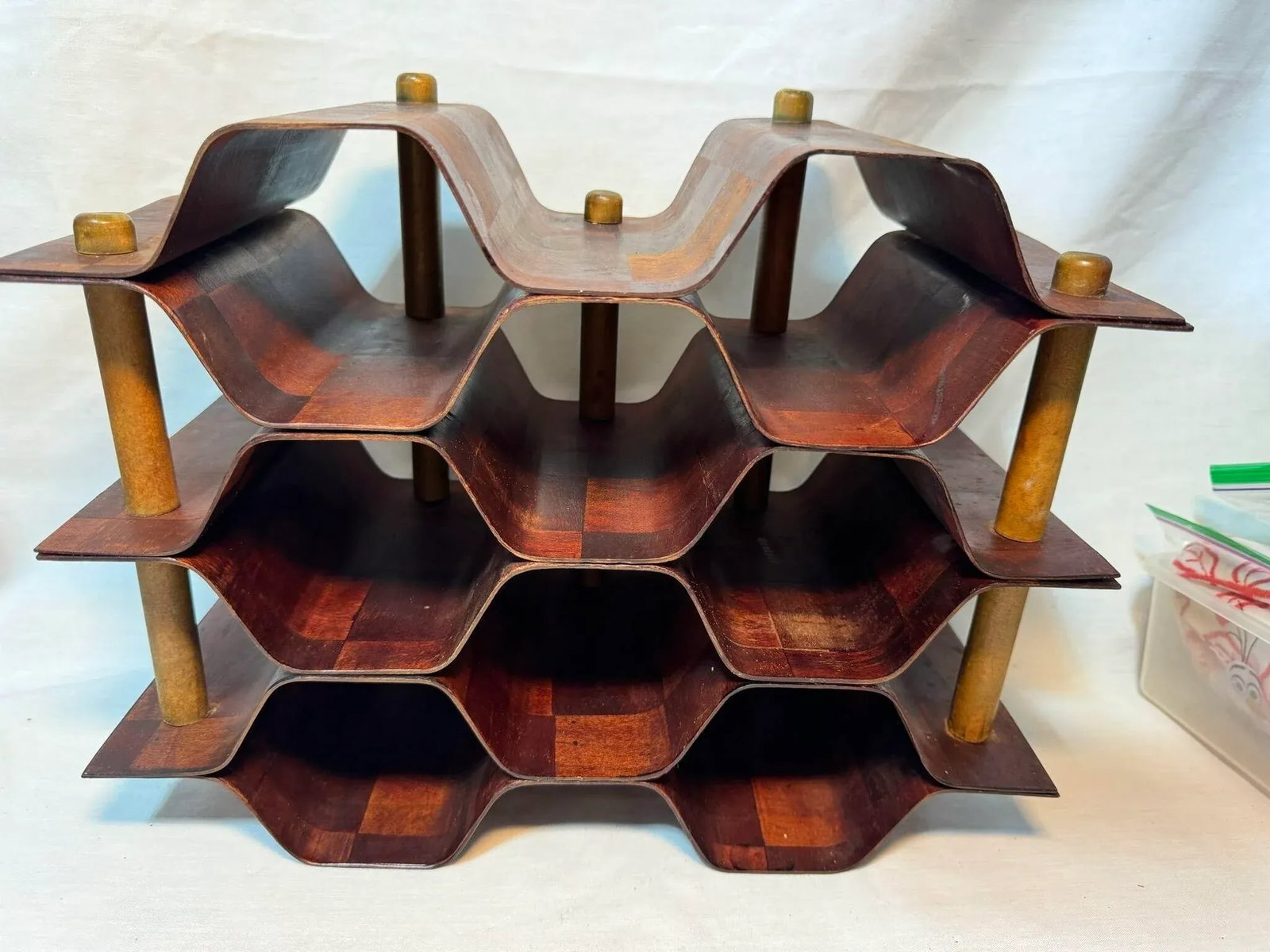 1960s Rosewood & Beech Bentwood Wine Rack by Torsten Johansson for Ab Formtra - 7