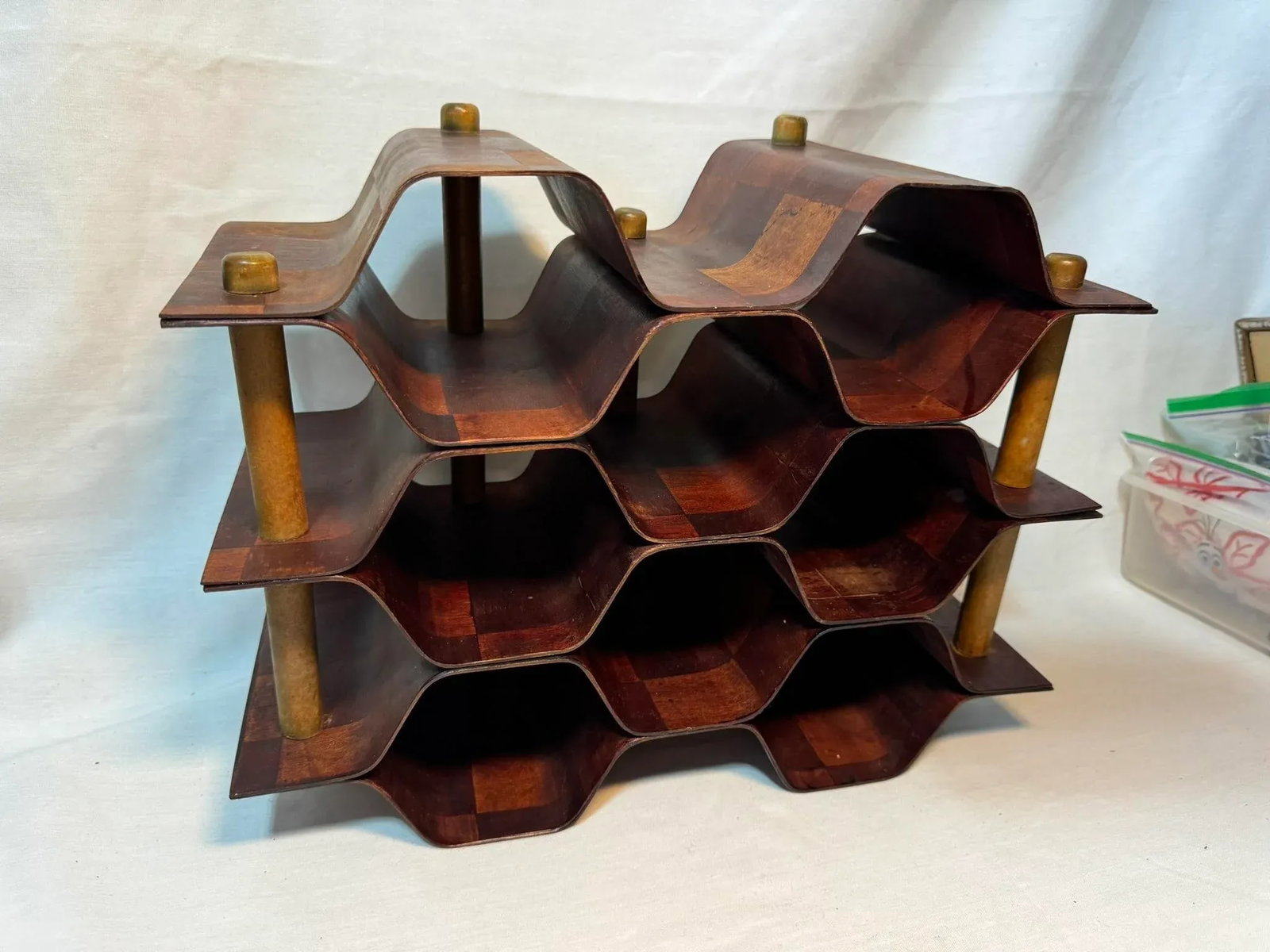 1960s Rosewood & Beech Bentwood Wine Rack by Torsten Johansson for Ab Formtra - 8