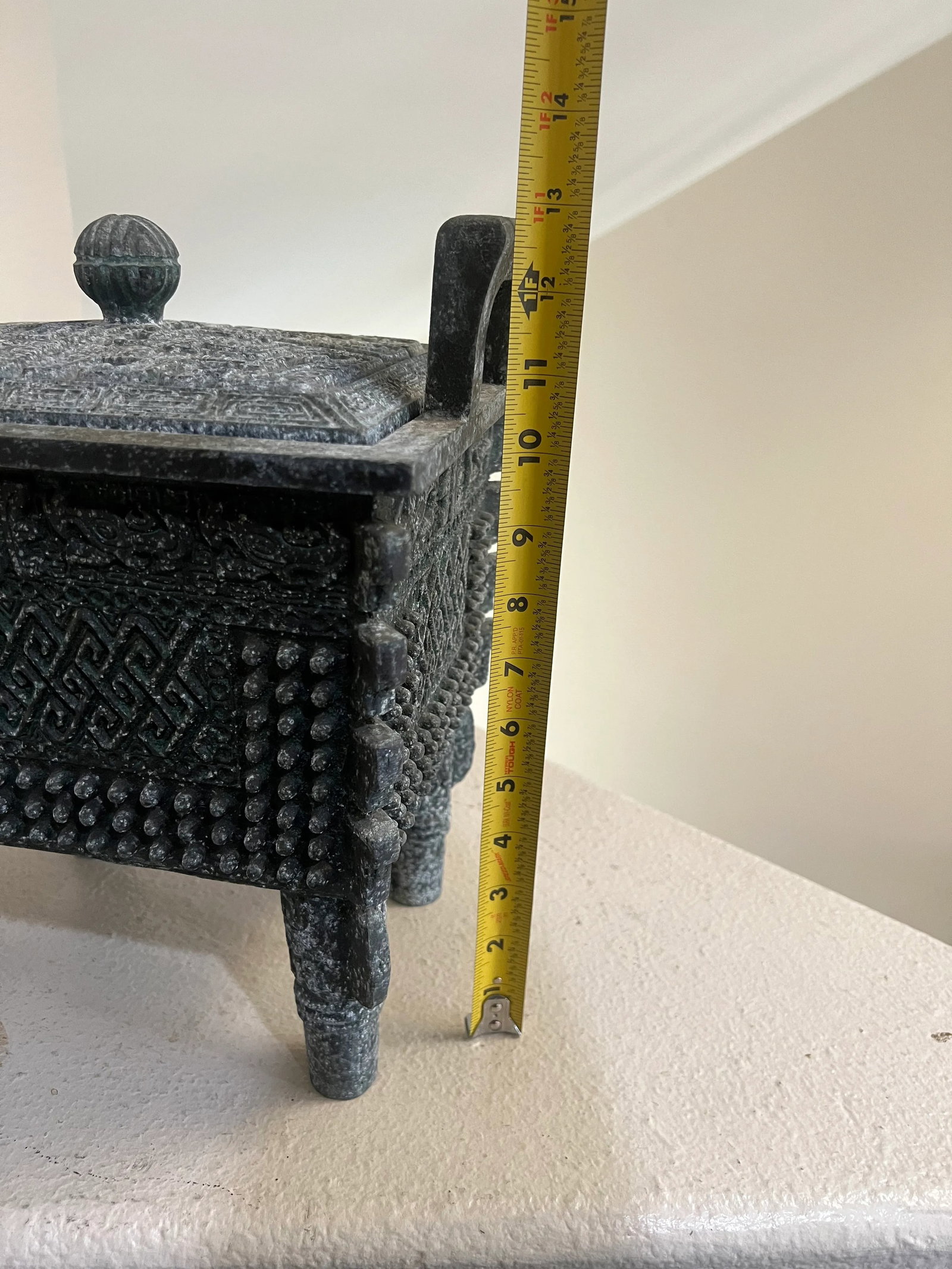 Mid Century 1970's James Mont Shang Bronze Style Fang Ding Ice Bucket - 4
