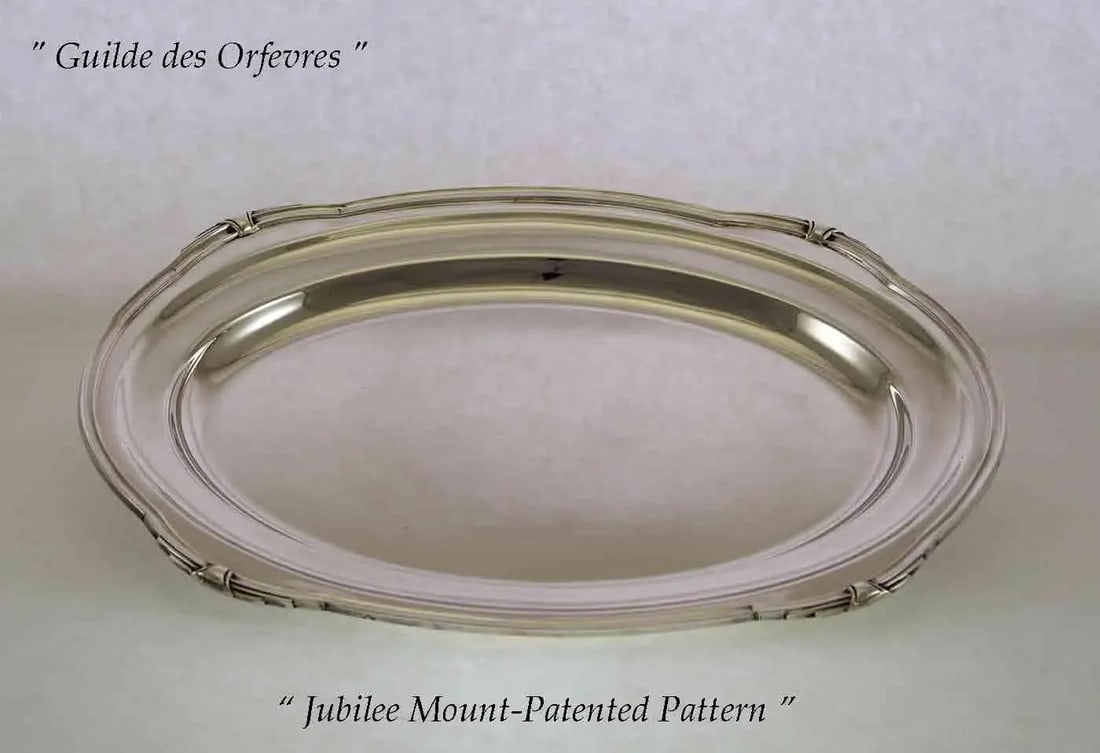 1970's Vintage/New Silverplate Oval Platters With Jubilee, Patented Applied Border - Set of 3 - 2
