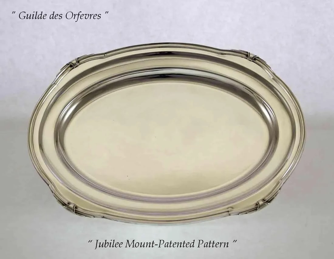 1970's Vintage/New Silverplate Oval Platters With Jubilee, Patented Applied Border - Set of 3 - 5