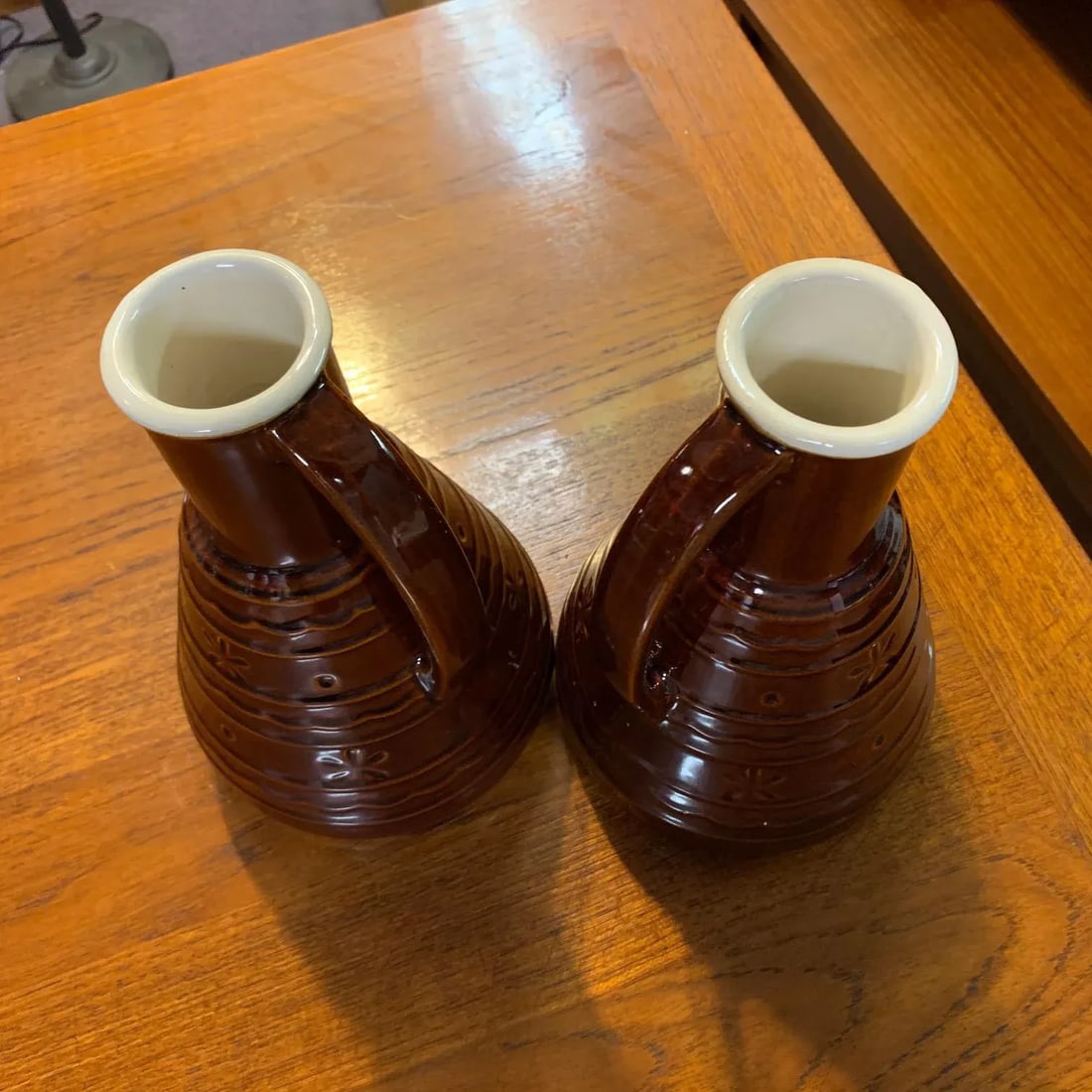 Mid-Century Modern Mar-Crest Dot Daisy Stoneware Carafe Coffee Decanter Servers - a Pair - 4