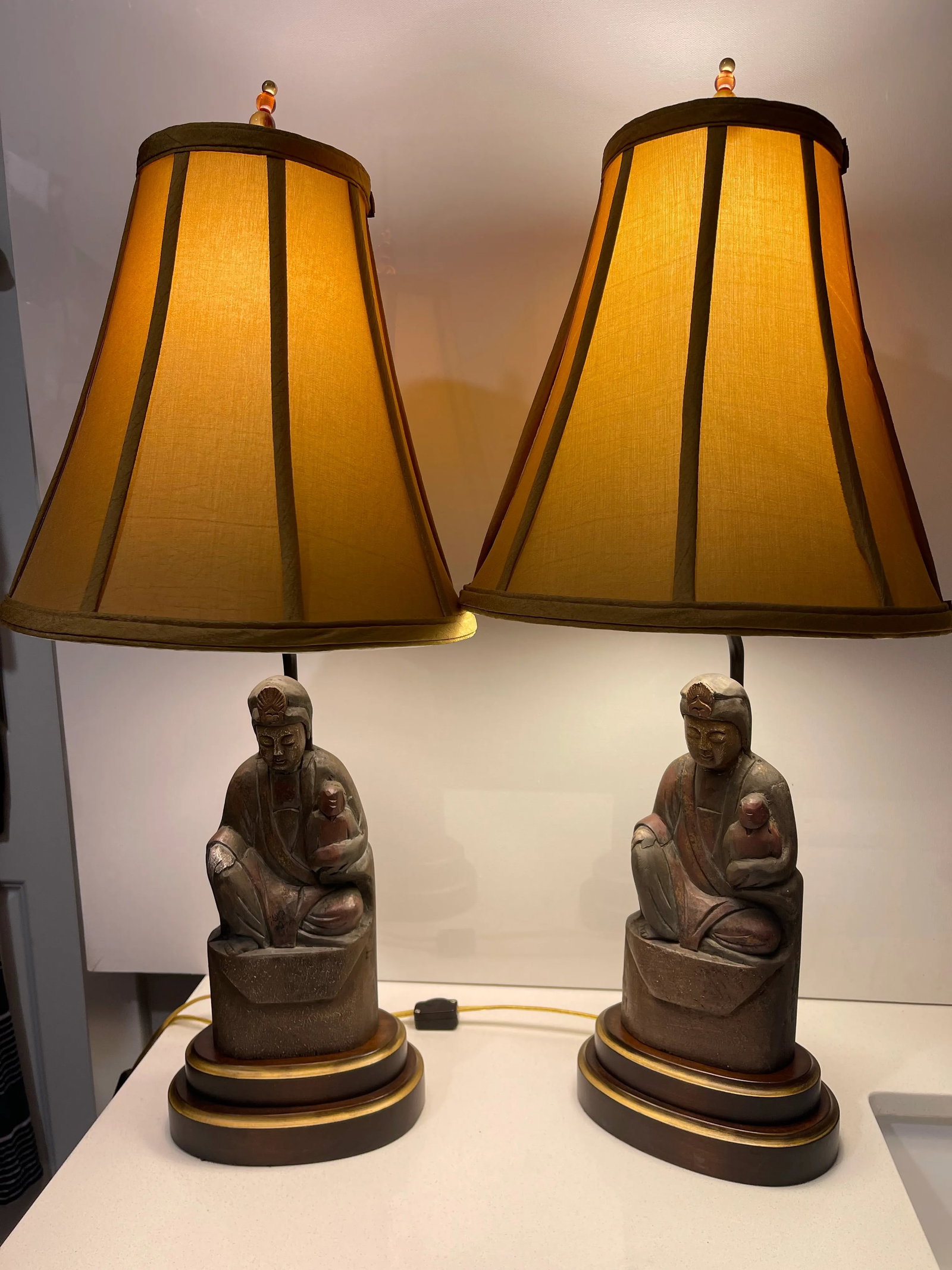 Frederick Cooper Guan Yin (Boddhisattva of Compassion) Statue Figurine Lamps - Set of 2 - 10