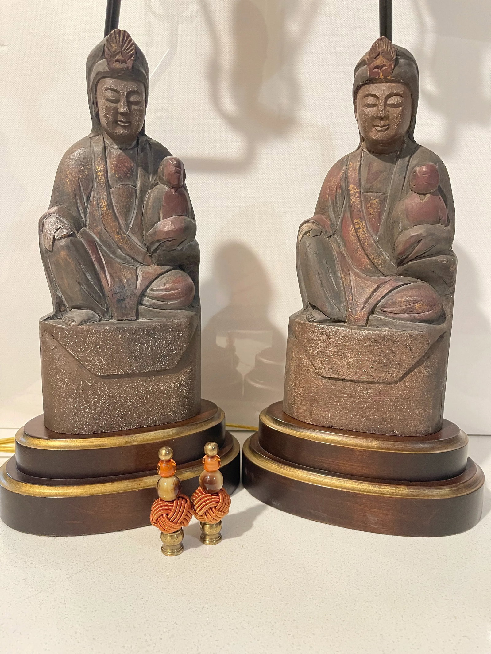 Frederick Cooper Guan Yin (Boddhisattva of Compassion) Statue Figurine Lamps - Set of 2 - 12