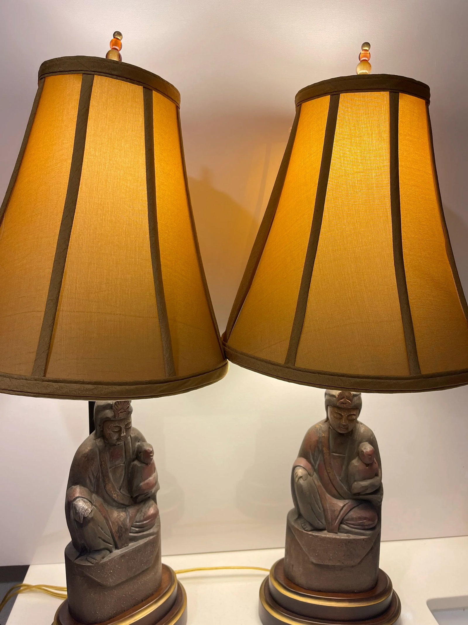 Frederick Cooper Guan Yin (Boddhisattva of Compassion) Statue Figurine Lamps - Set of 2 - 3