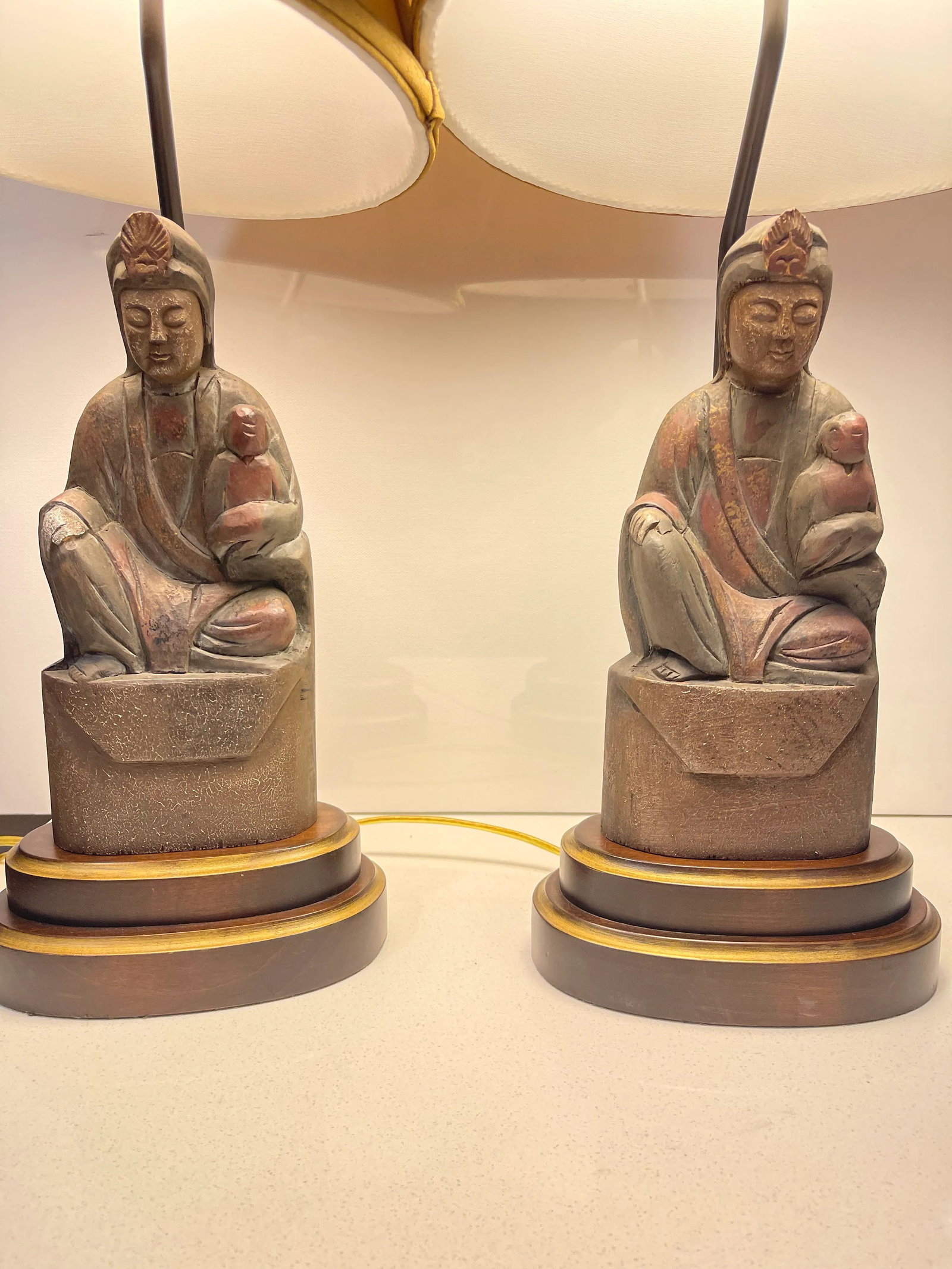 Frederick Cooper Guan Yin (Boddhisattva of Compassion) Statue Figurine Lamps - Set of 2 - 9