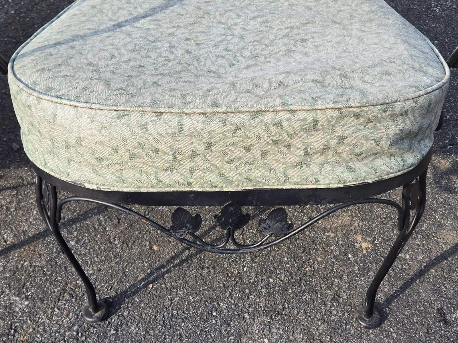 Vintage Wrought Iron Patio Seating Loveseat and Chair - 4