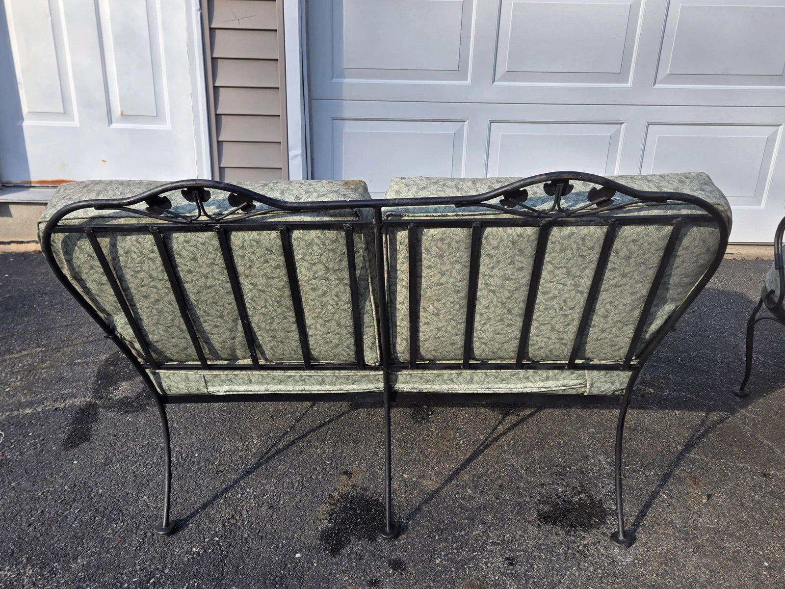 Vintage Wrought Iron Patio Seating Loveseat and Chair - 8