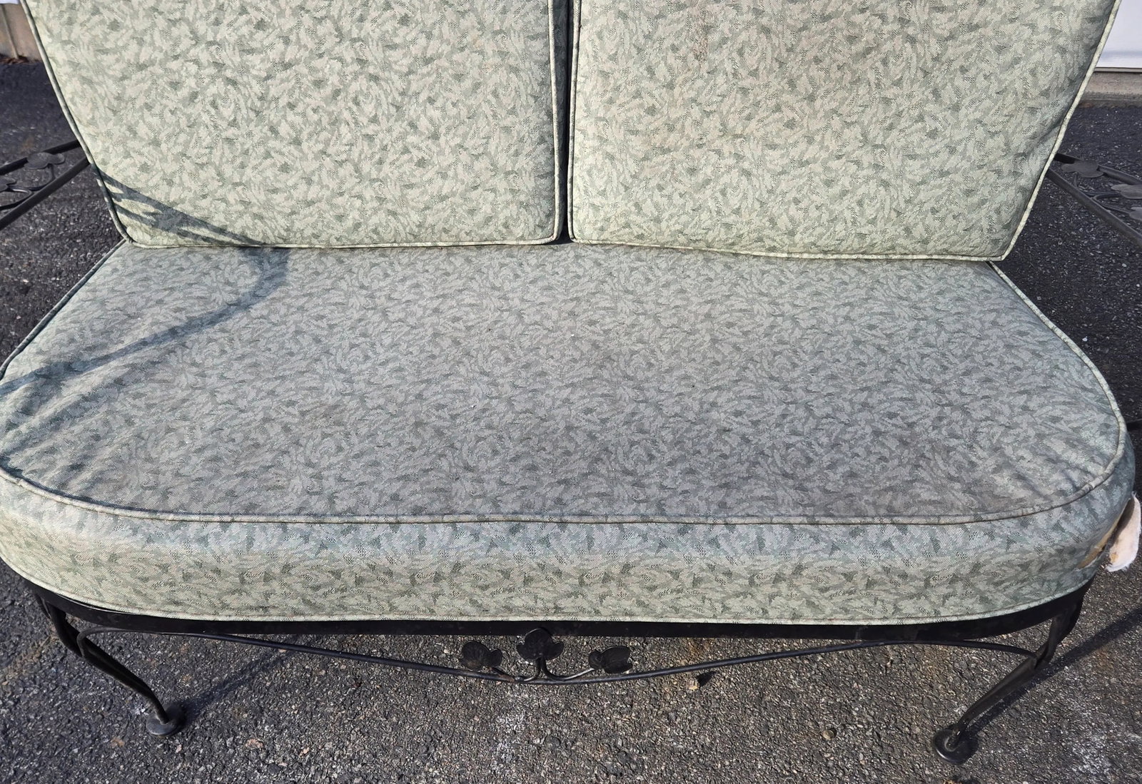 Vintage Wrought Iron Patio Seating Loveseat and Chair - 9