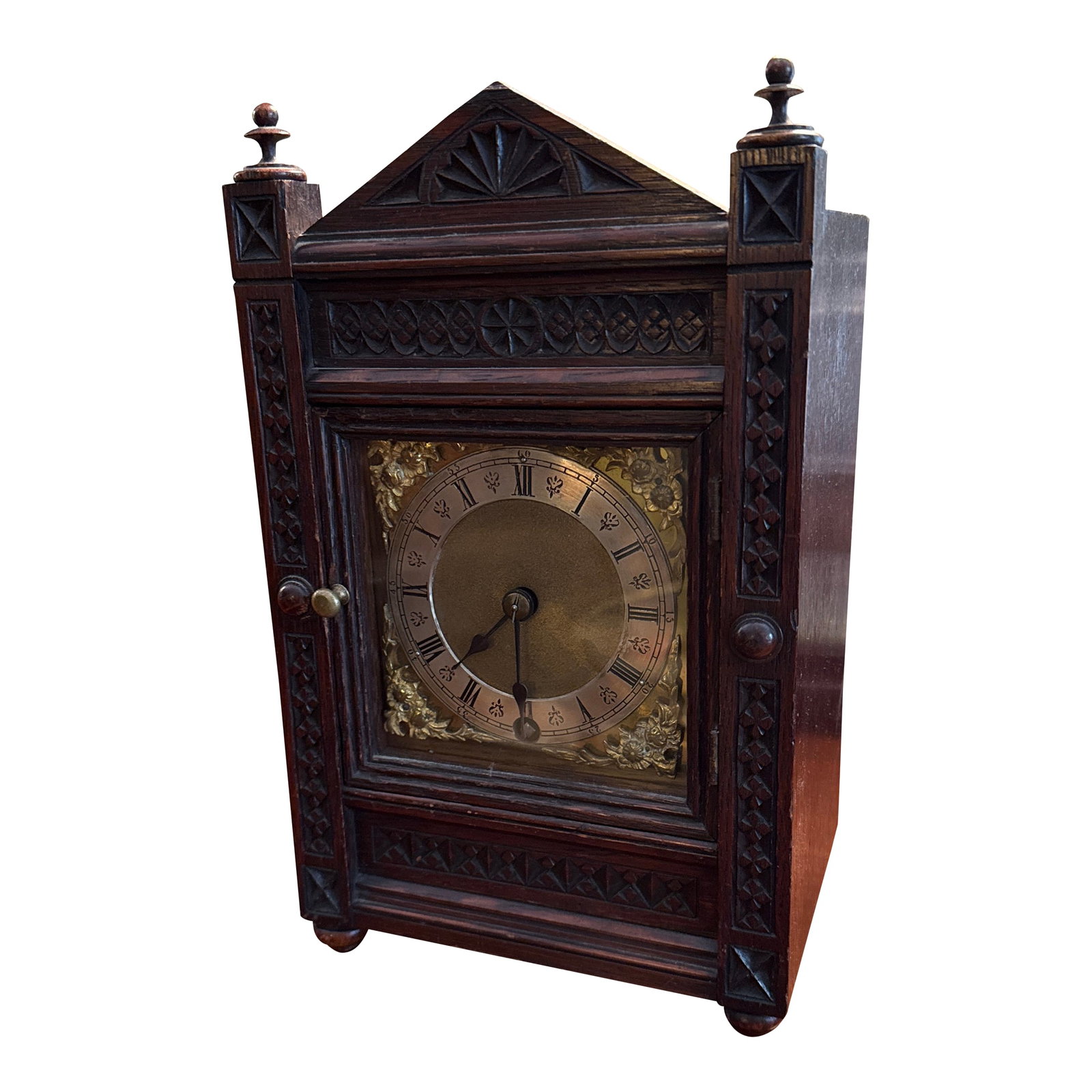 German Carved Oak Clock (1 of 6)