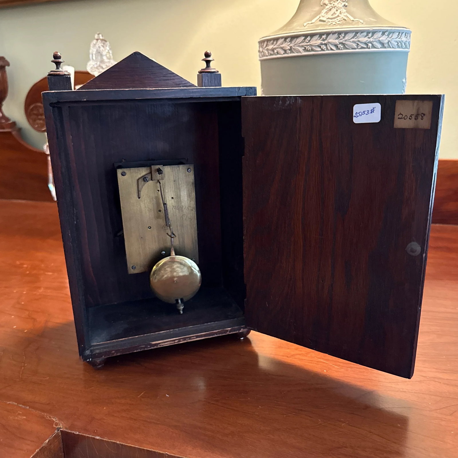 German Carved Oak Clock - 5