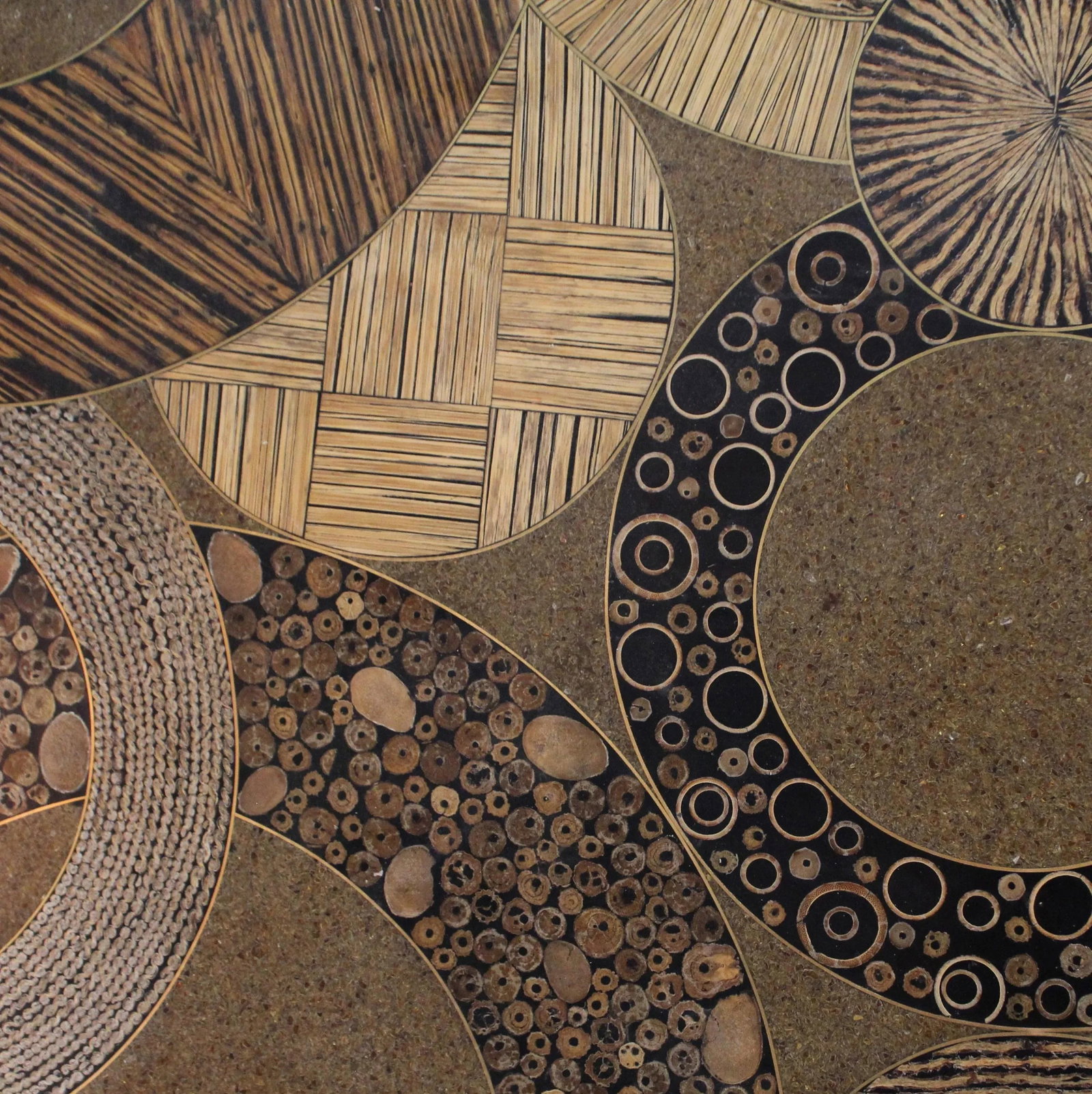 Wall Sculpture by Maitland Smith | Monumental| Rings of Wood Parquet - 3