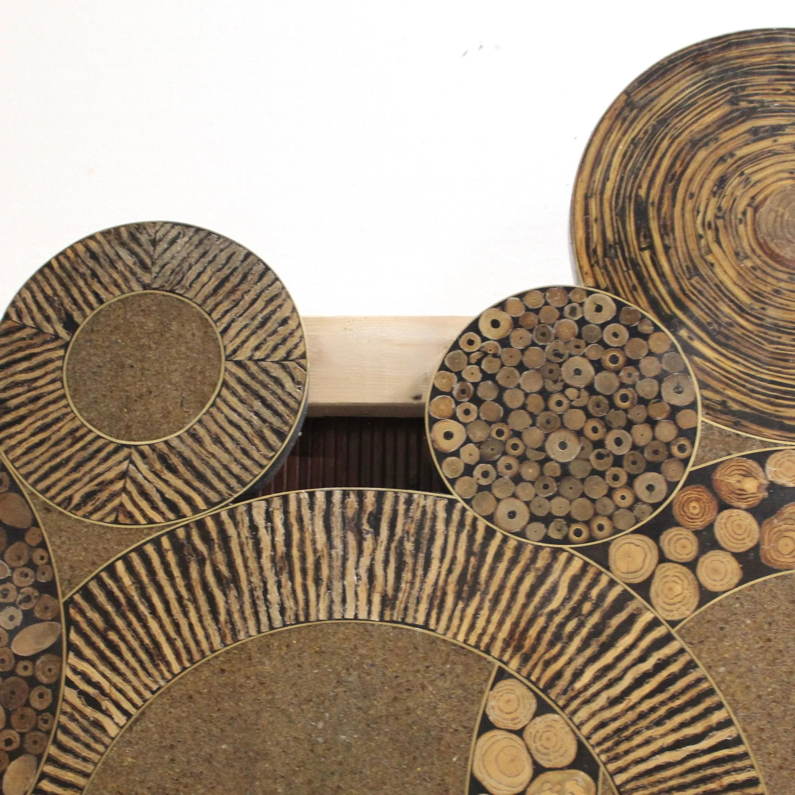 Wall Sculpture by Maitland Smith | Monumental| Rings of Wood Parquet - 7
