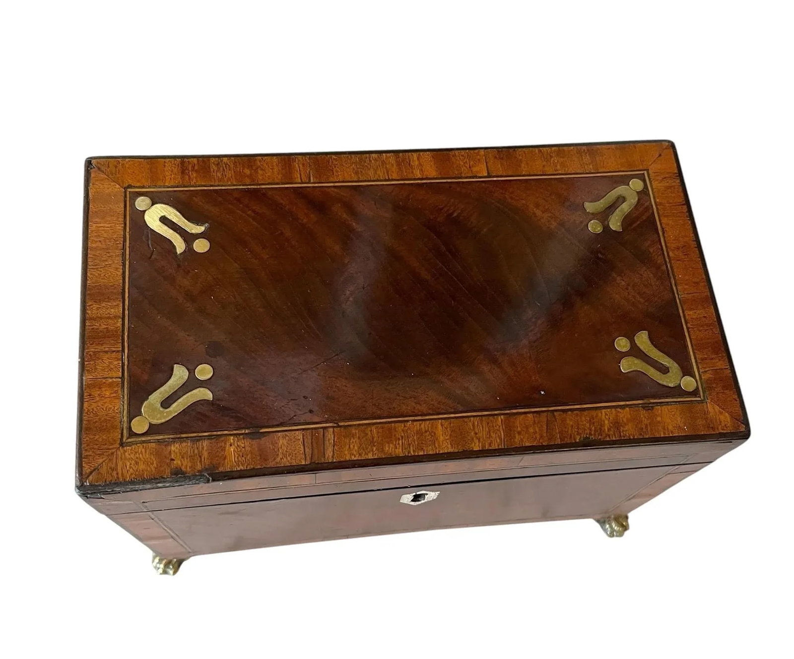 19th Century Regency Style Tea Box With Key - 2