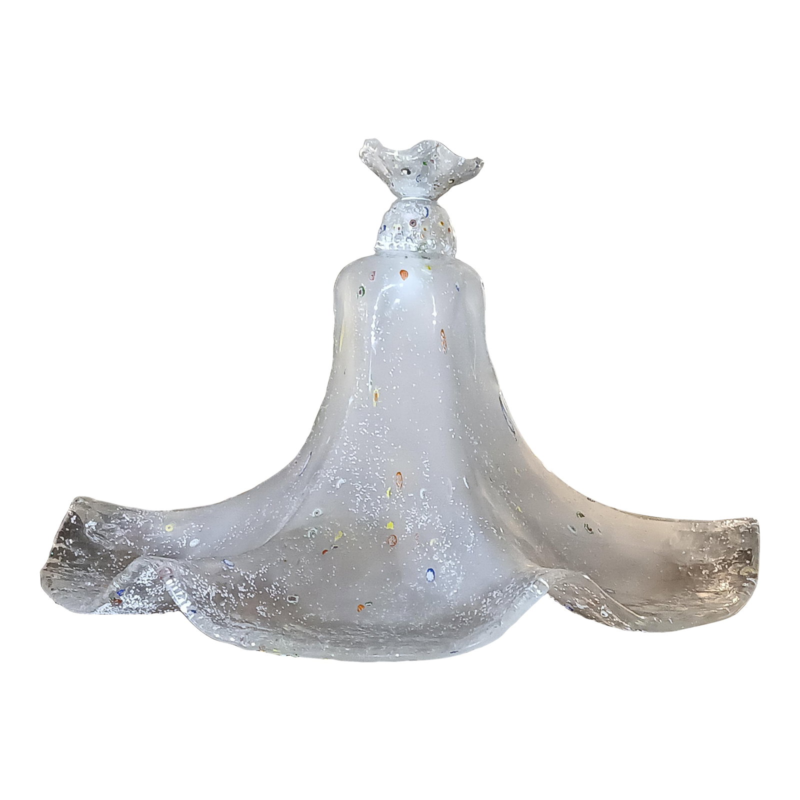 Murano Millefiori Pendant Light From Sylcom, 1970s: Vintage Murano Millefiori pendant light chandelier Sylcom, Italy, circa 1970. Millefiori murano glass shade, murano glass canopy and fittings, steel cord and chain. Cleaned and mildly polished, light
