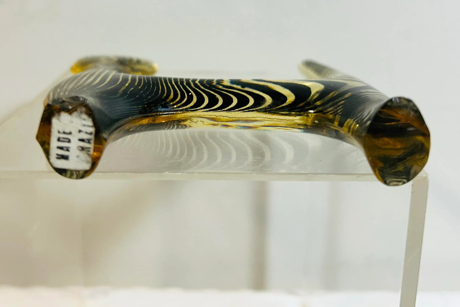 Vintage Op Art Lucite Striped Cat by Brazilian Artist Abraham Palatnik - 7