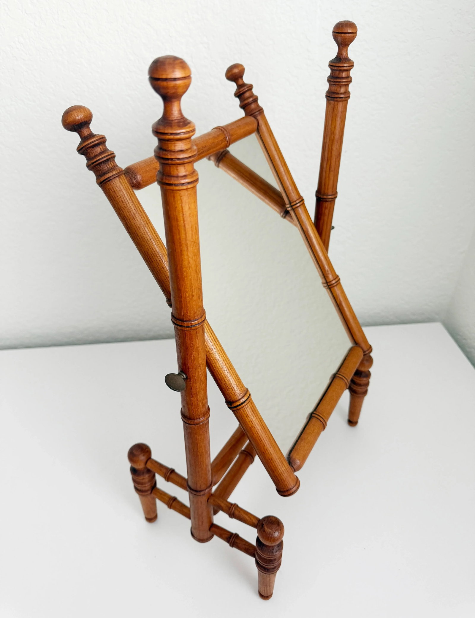 Victorian Faux Bamboo Tabletop Mirror - 9