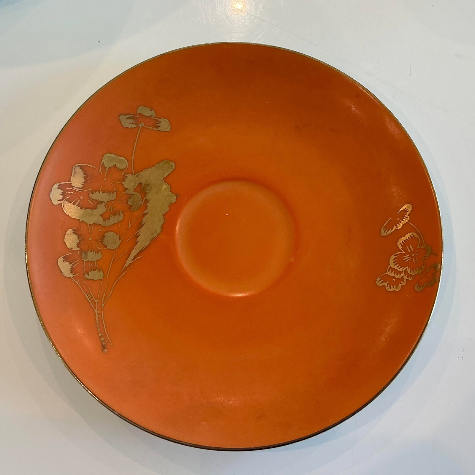 Vintage Dorothy C. Thorpe China Persimmon and Gold China Set- 31 Pieces - 3