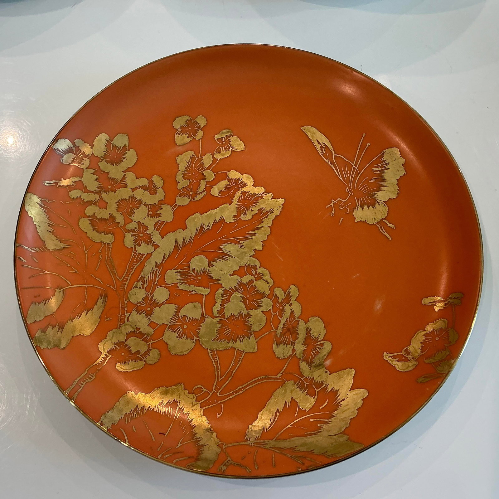 Vintage Dorothy C. Thorpe China Persimmon and Gold China Set- 31 Pieces - 6