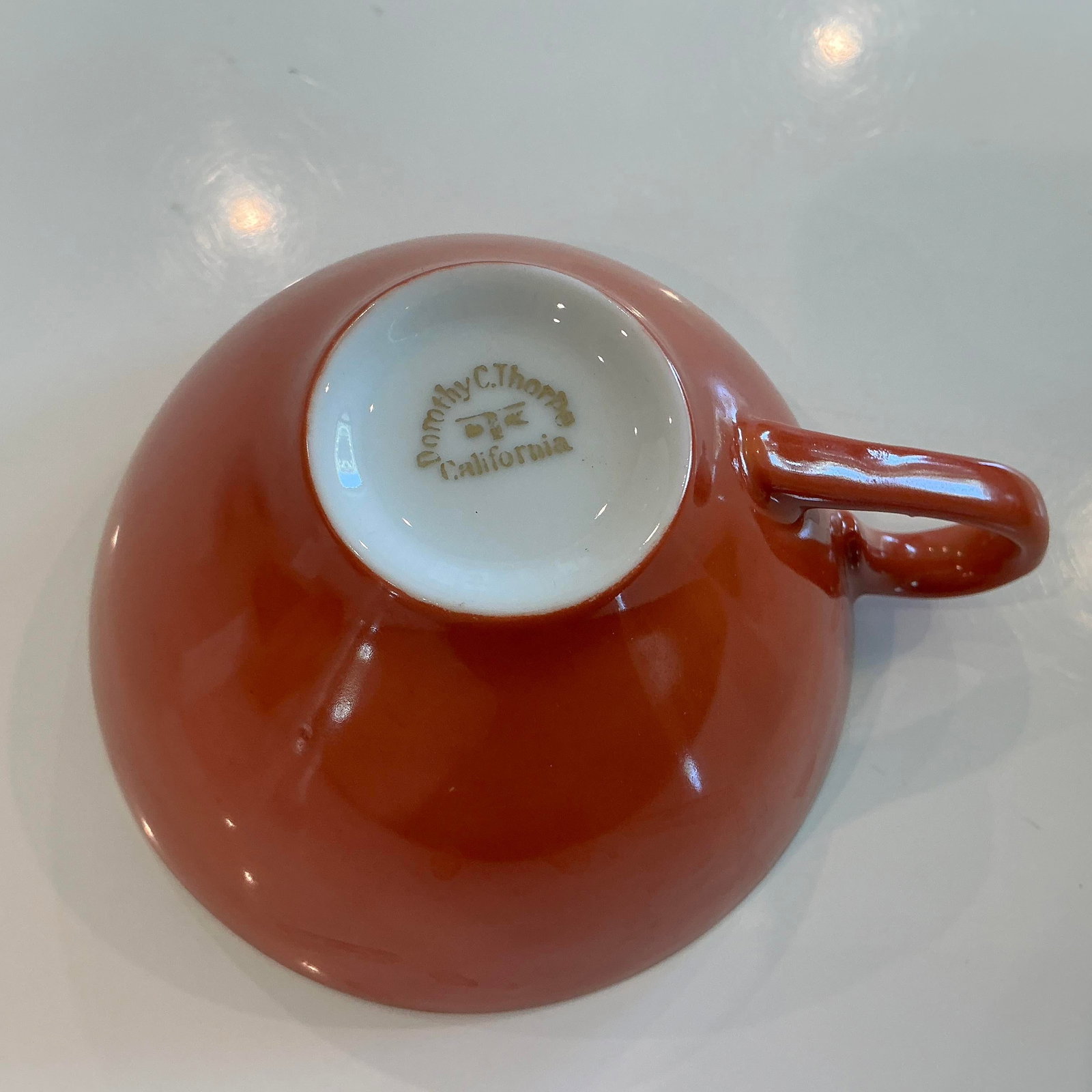 Vintage Dorothy C. Thorpe China Persimmon and Gold China Set- 31 Pieces - 8