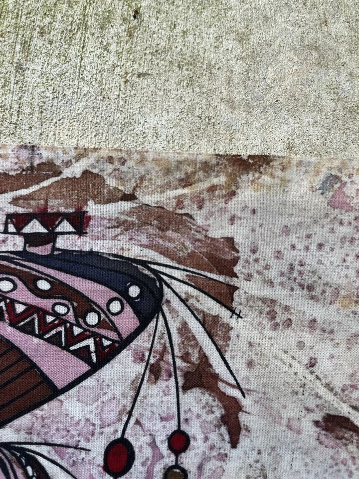 1980s Sudi Kukumba African Abstract Art Original Dyed Textile Cloth - 5