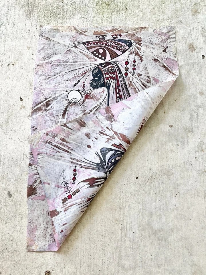 1980s Sudi Kukumba African Abstract Art Original Dyed Textile Cloth - 7