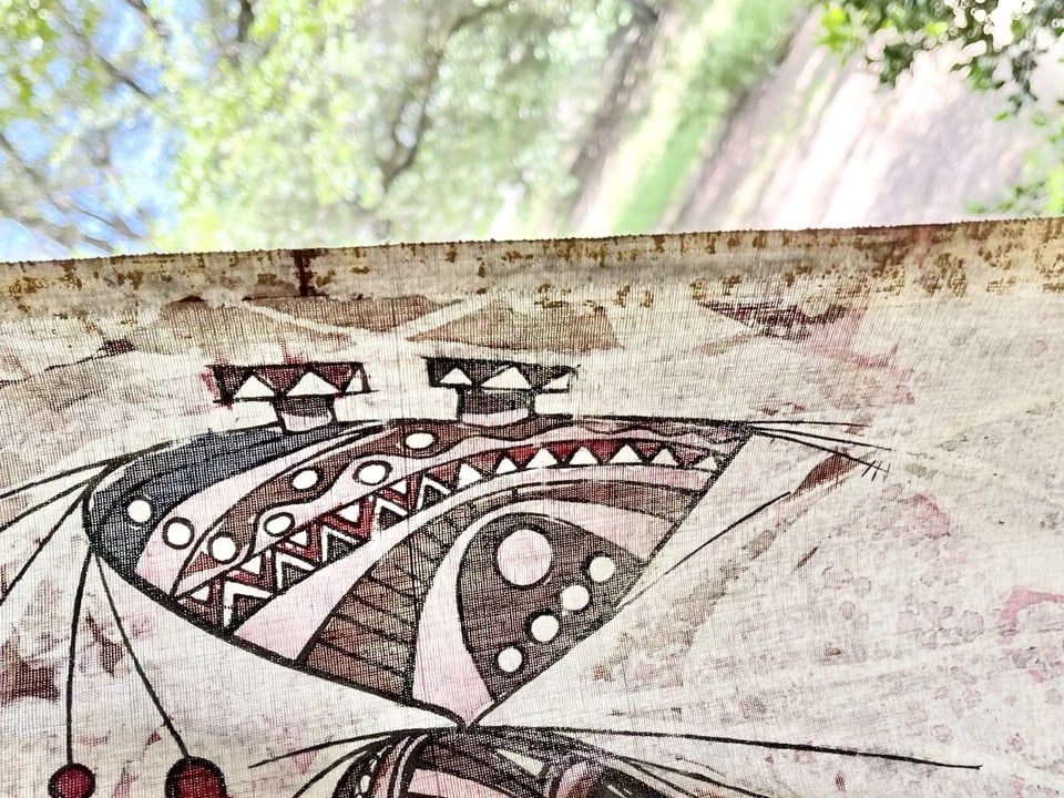 1980s Sudi Kukumba African Abstract Art Original Dyed Textile Cloth - 9