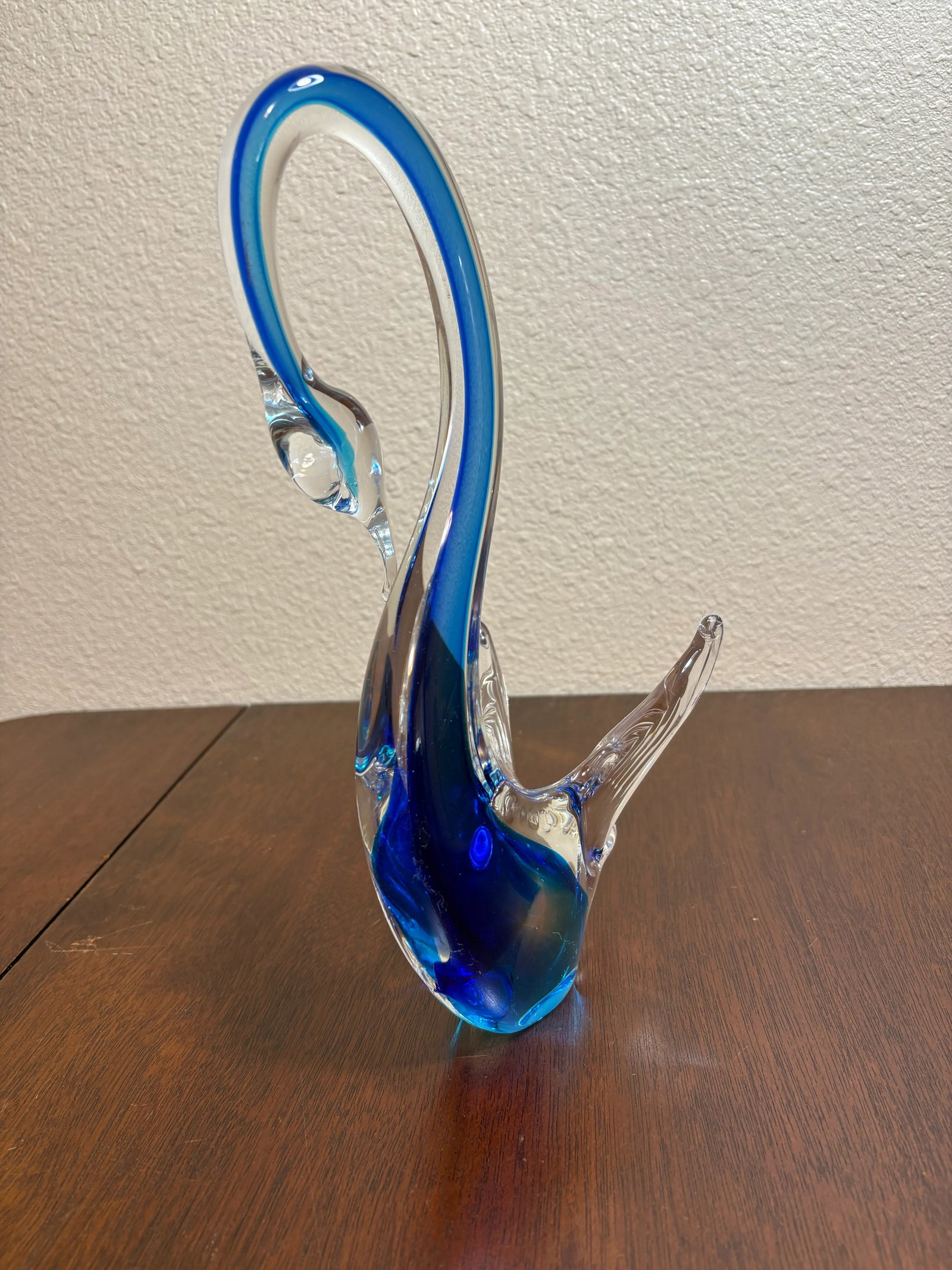 Vintage Murano Blue and Clear Glass Swan - 5