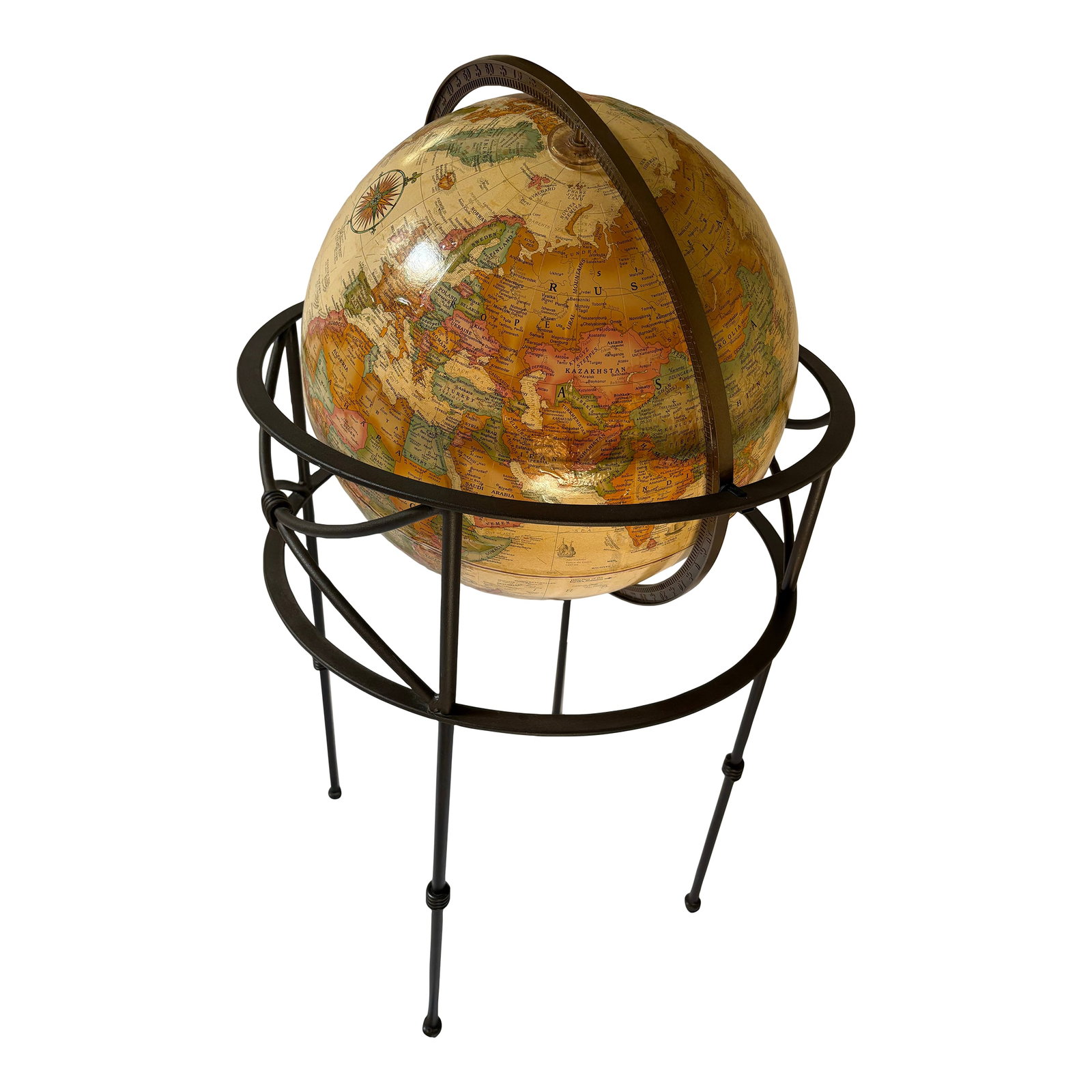 Vintage Standing Rotating Iron Encased Reploge Globe (1 of 5)
