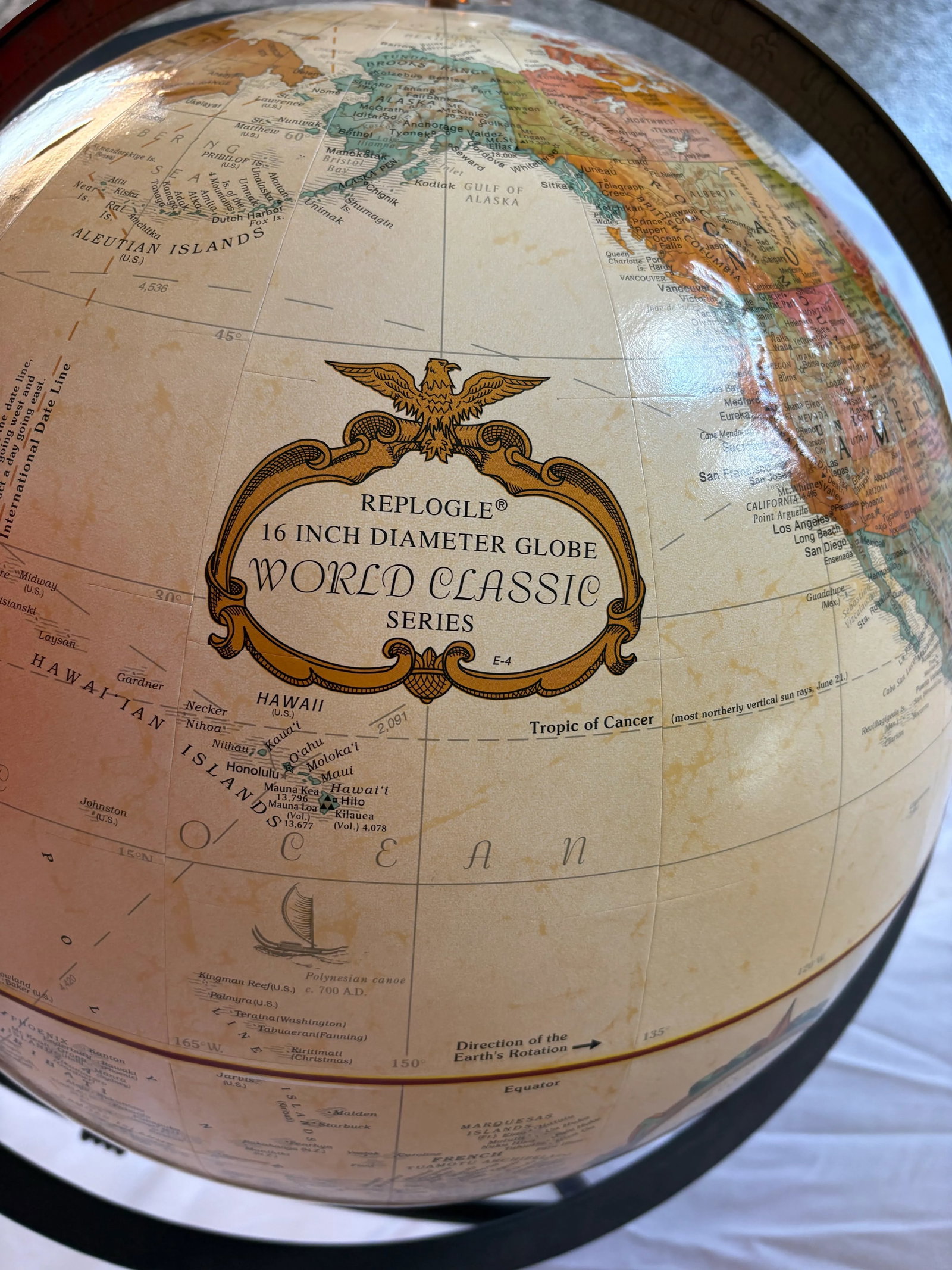 Vintage Standing Rotating Iron Encased Reploge Globe - 4