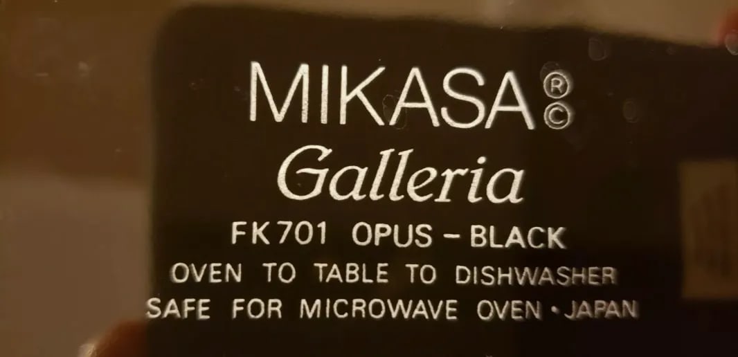 1980s Mikasa Galleria Opus Black Dinnerware Full Set - 50 Piece Set - 2