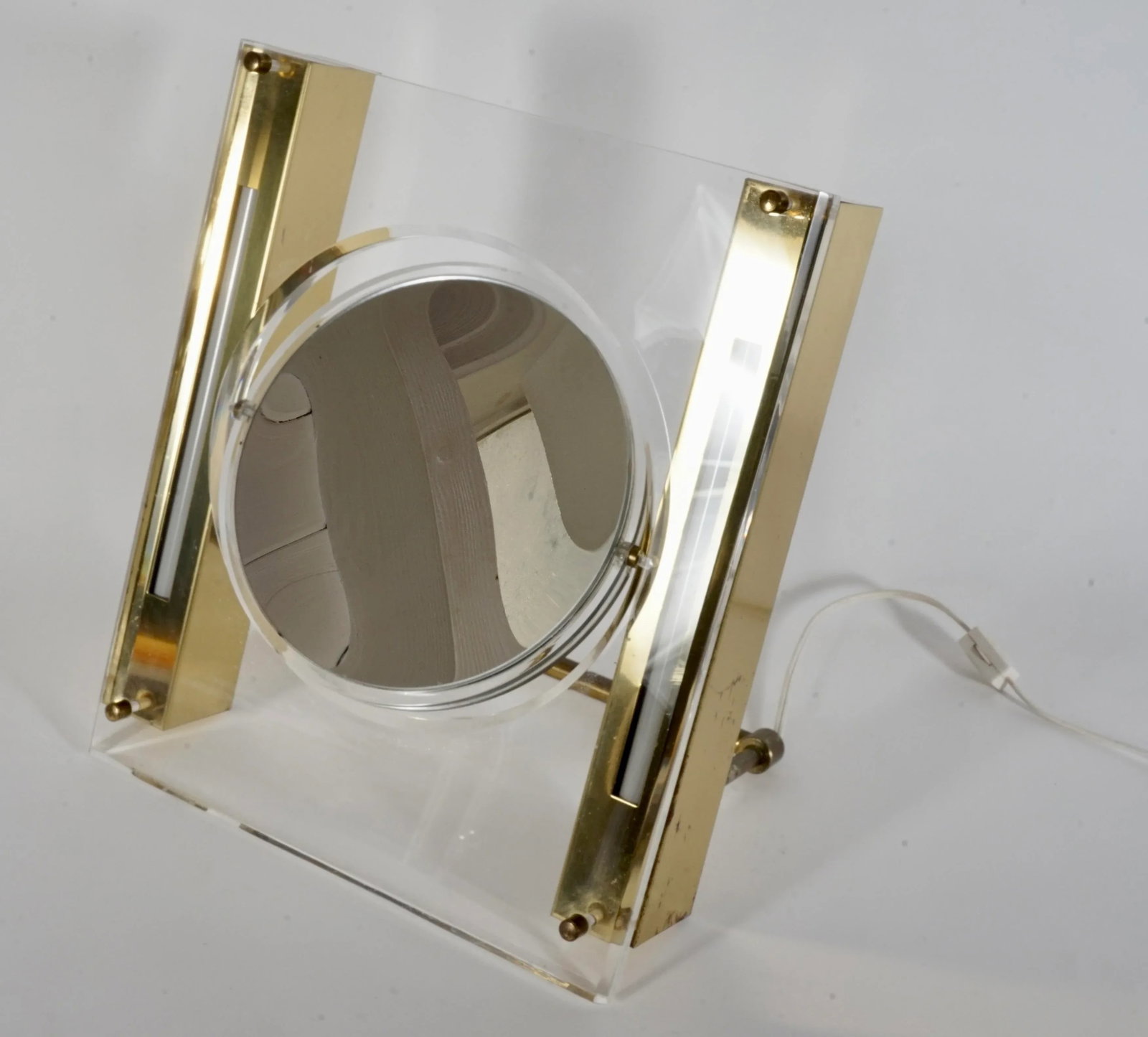 Vintage Rialto New York Mid-Century Modern Lucite Lighted Vanity Mirror - 12