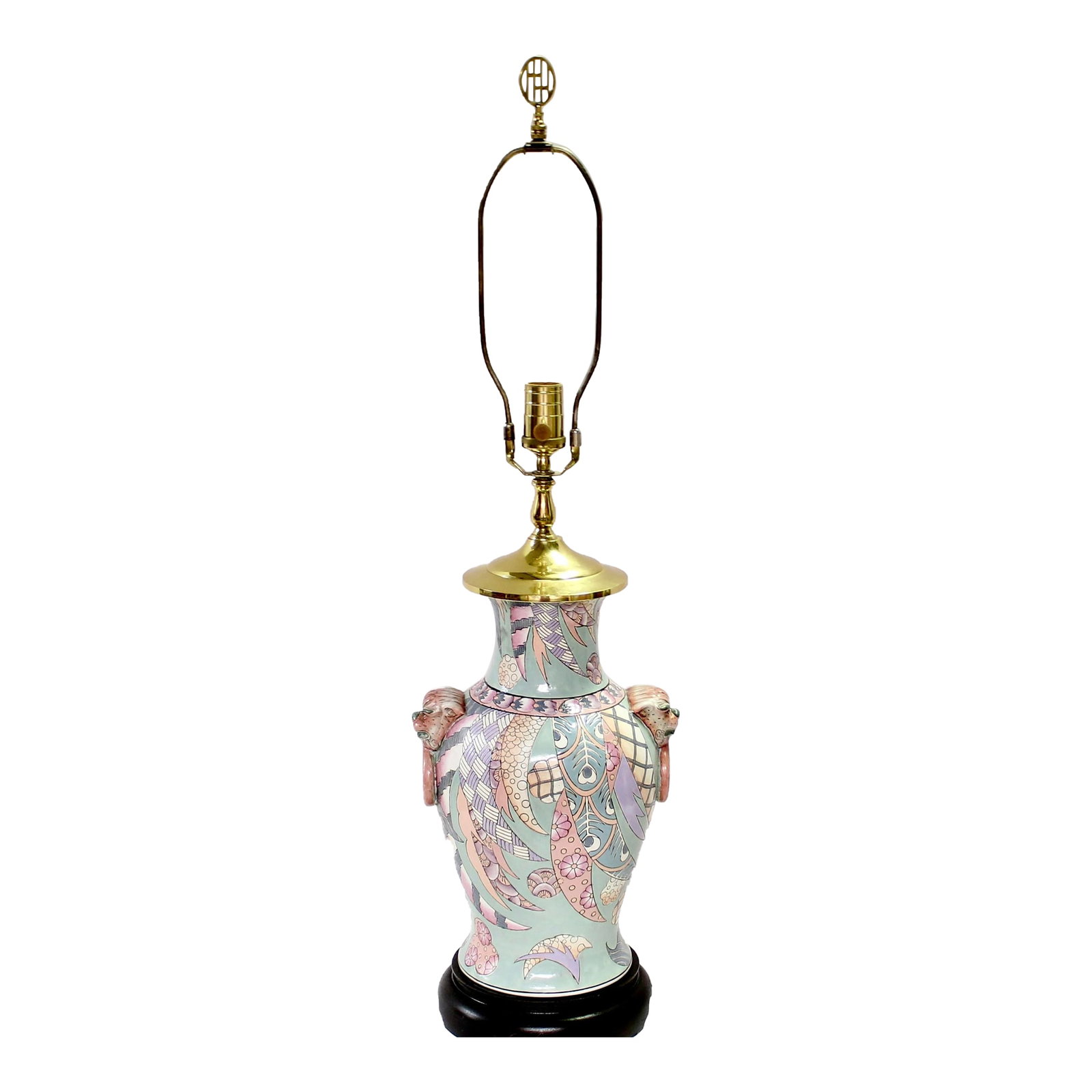 Vintage Ceramic Foo Dogs Chinoiserie Table Lamp (1 of 8)