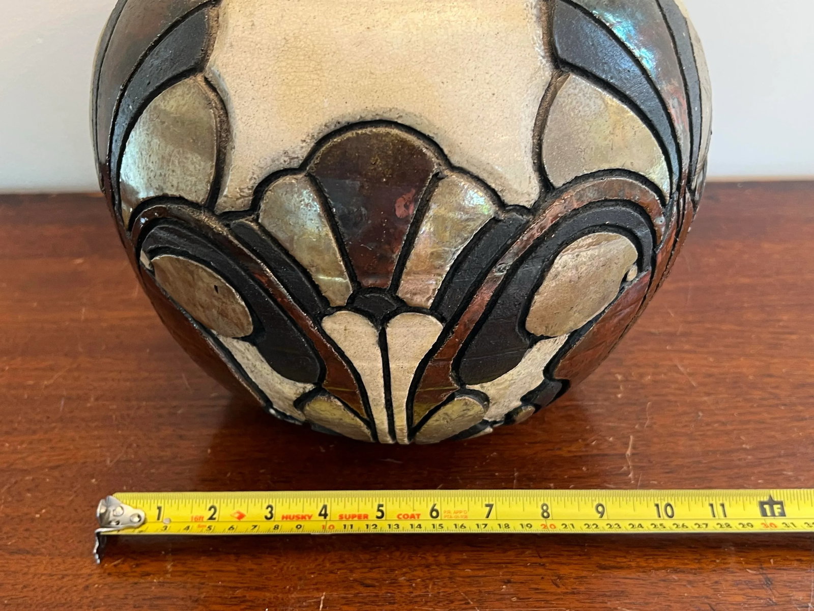 1980s Signed Art Nouveau Inspired Ceramic Vase Vessel - 10