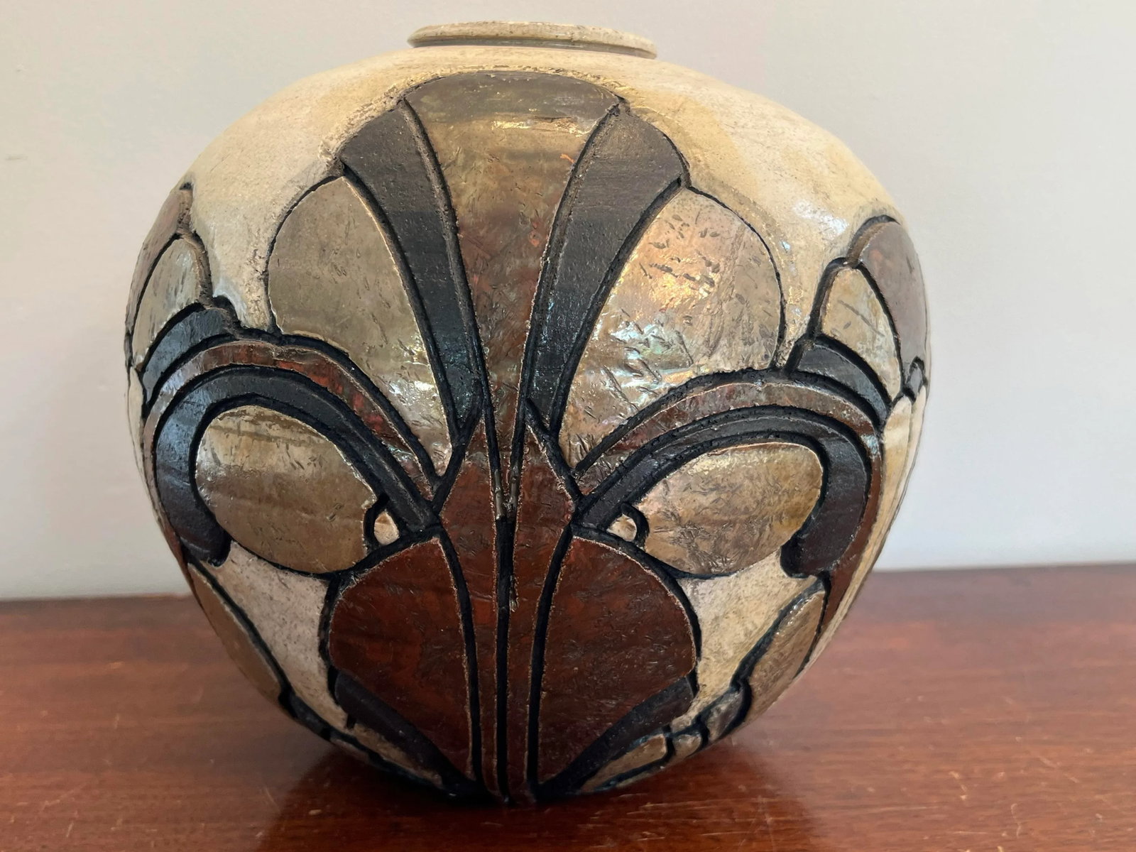 1980s Signed Art Nouveau Inspired Ceramic Vase Vessel - 11