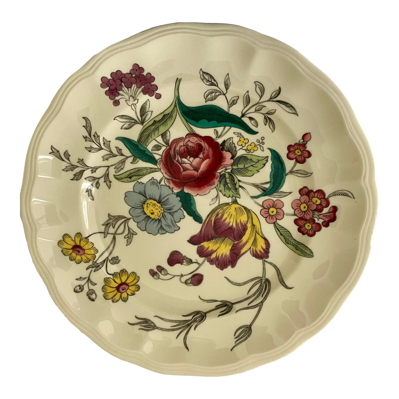 Vintage 1950s Copeland Spode Gainsborough Marlborough - Round Bread & Butter Plates- Set of 11 (1 of 4)