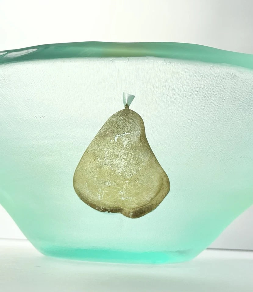 1990s Felt Glass, Jeffrey M. Andrews Kiln Formed Studio Glass Centerpiece Bowl - 4