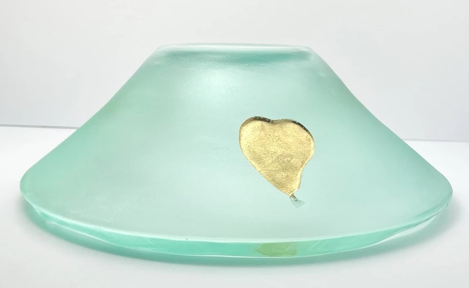 1990s Felt Glass, Jeffrey M. Andrews Kiln Formed Studio Glass Centerpiece Bowl - 5