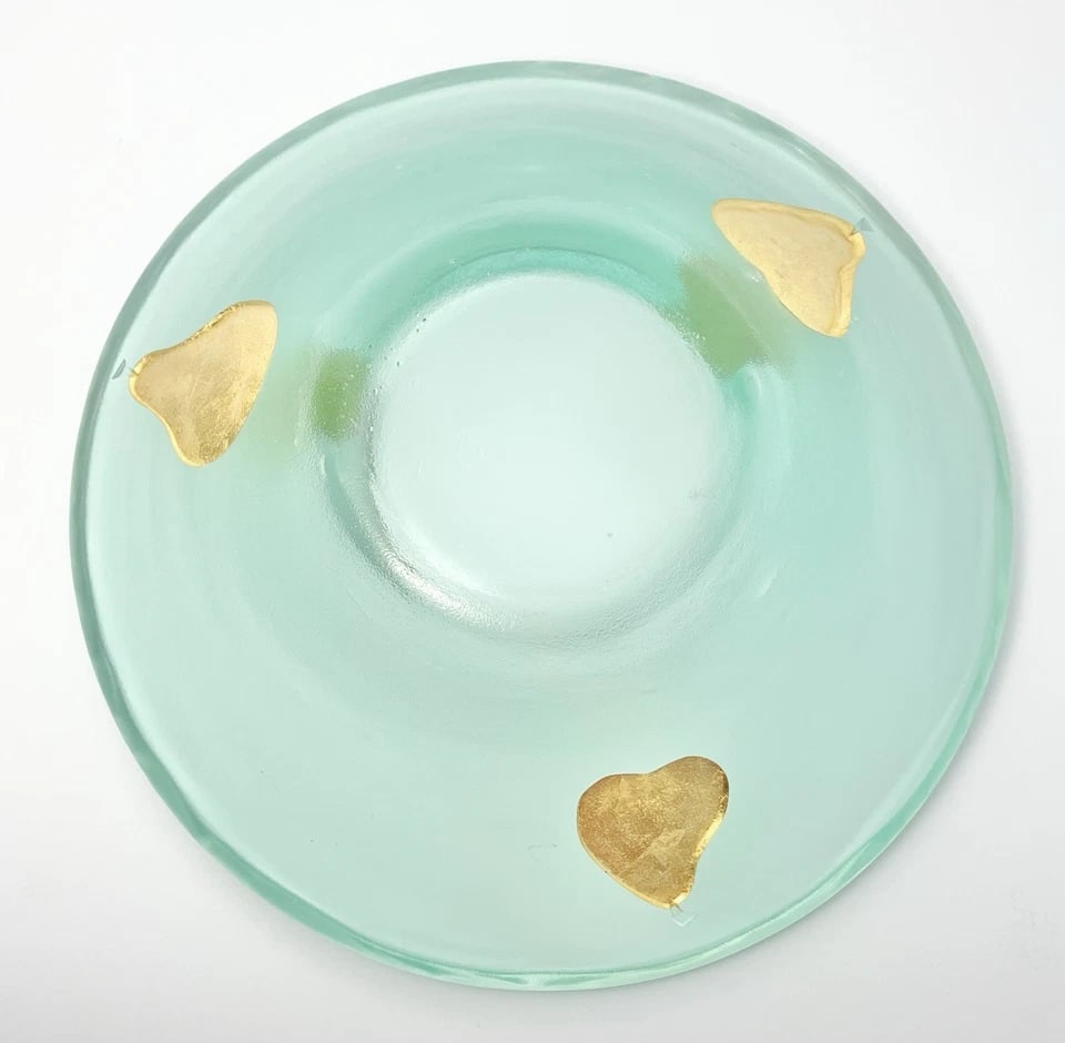 1990s Felt Glass, Jeffrey M. Andrews Kiln Formed Studio Glass Centerpiece Bowl - 6