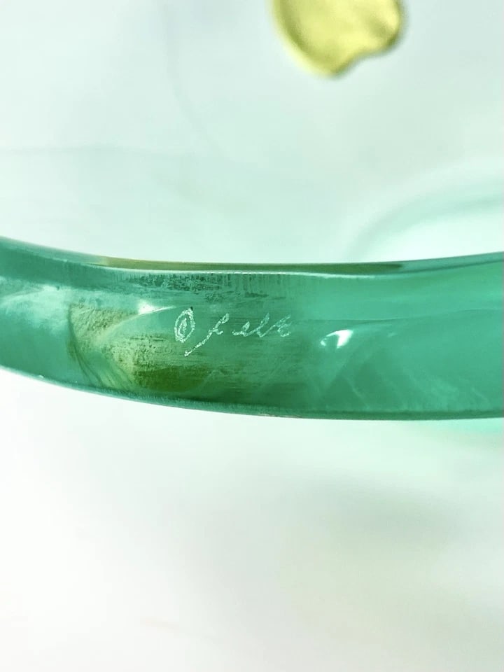 1990s Felt Glass, Jeffrey M. Andrews Kiln Formed Studio Glass Centerpiece Bowl - 7