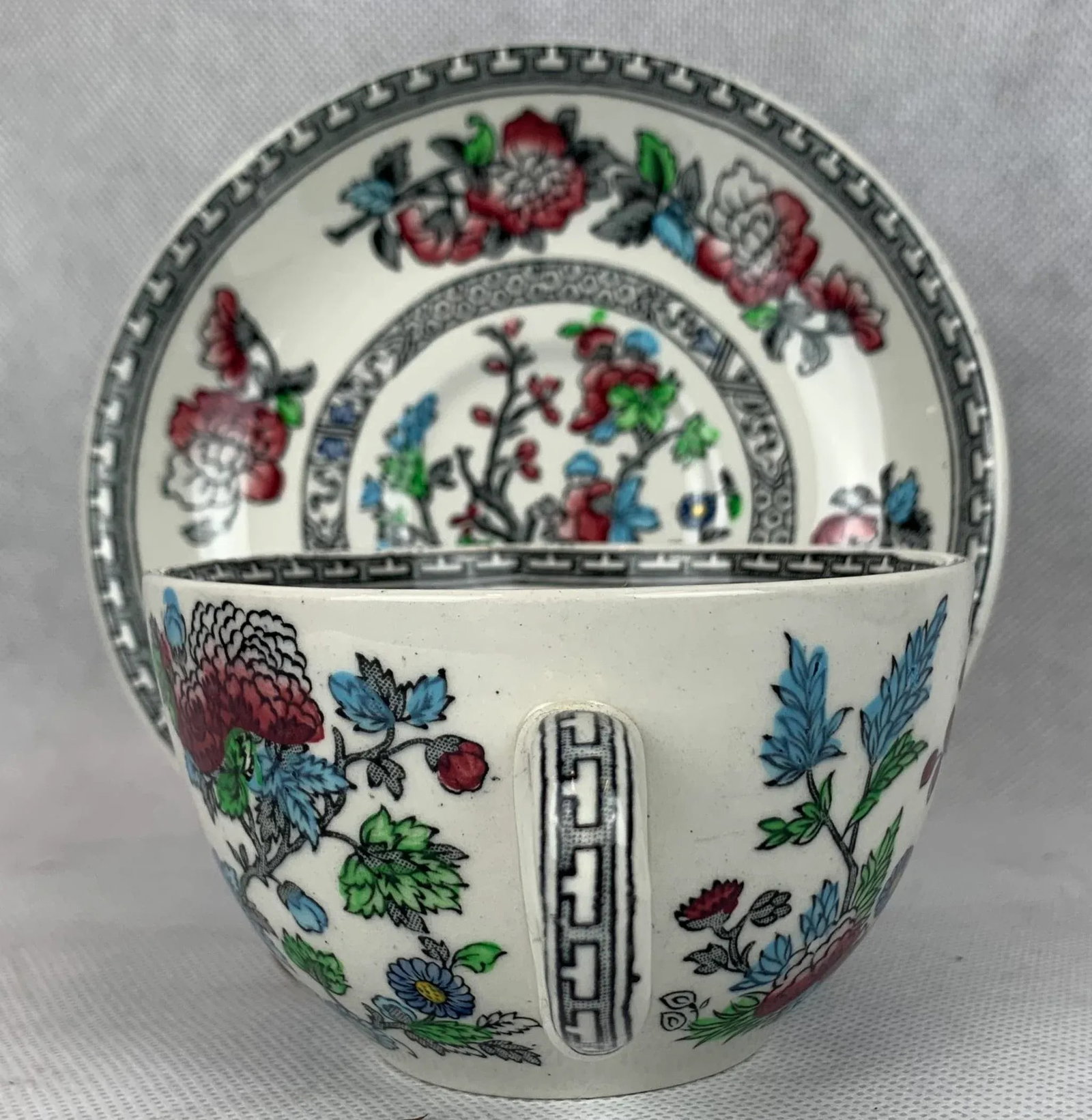 Indian Tree Pattern Cups & Saucers by Wood's Burslem, England - Service for 8 - 4