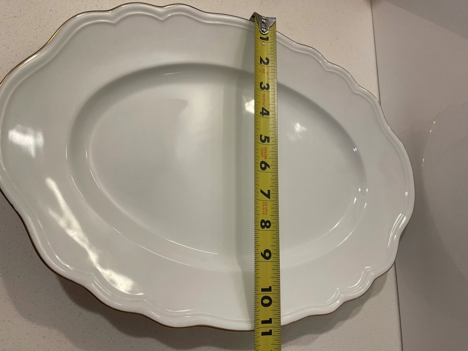 1980s Mikasa Gold Coin Large Oval Serving Platter - 12