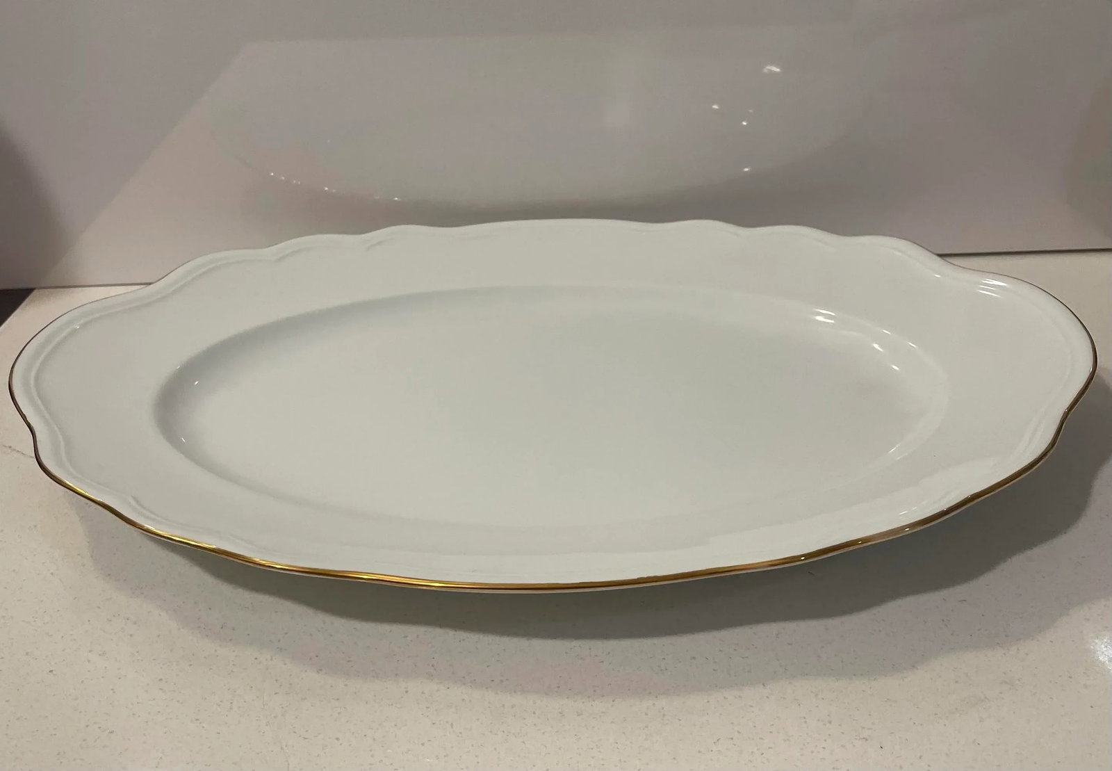 1980s Mikasa Gold Coin Large Oval Serving Platter - 6