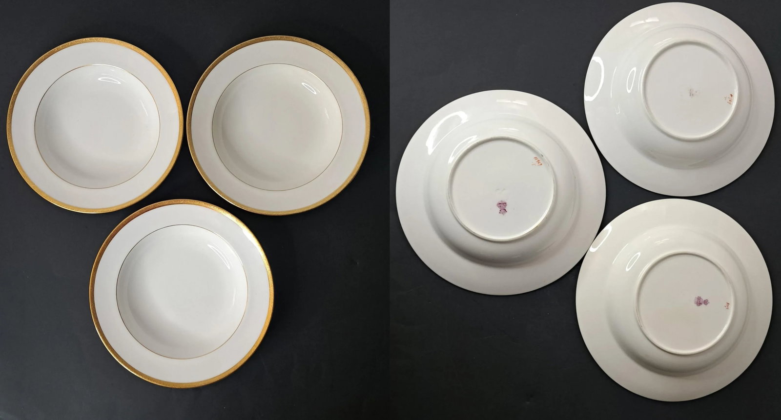 Early 1900s Mintons H969 27 Piece Dinnerware Set for 4 for Burley & Co. Gold Encrusted Sunburst - 10