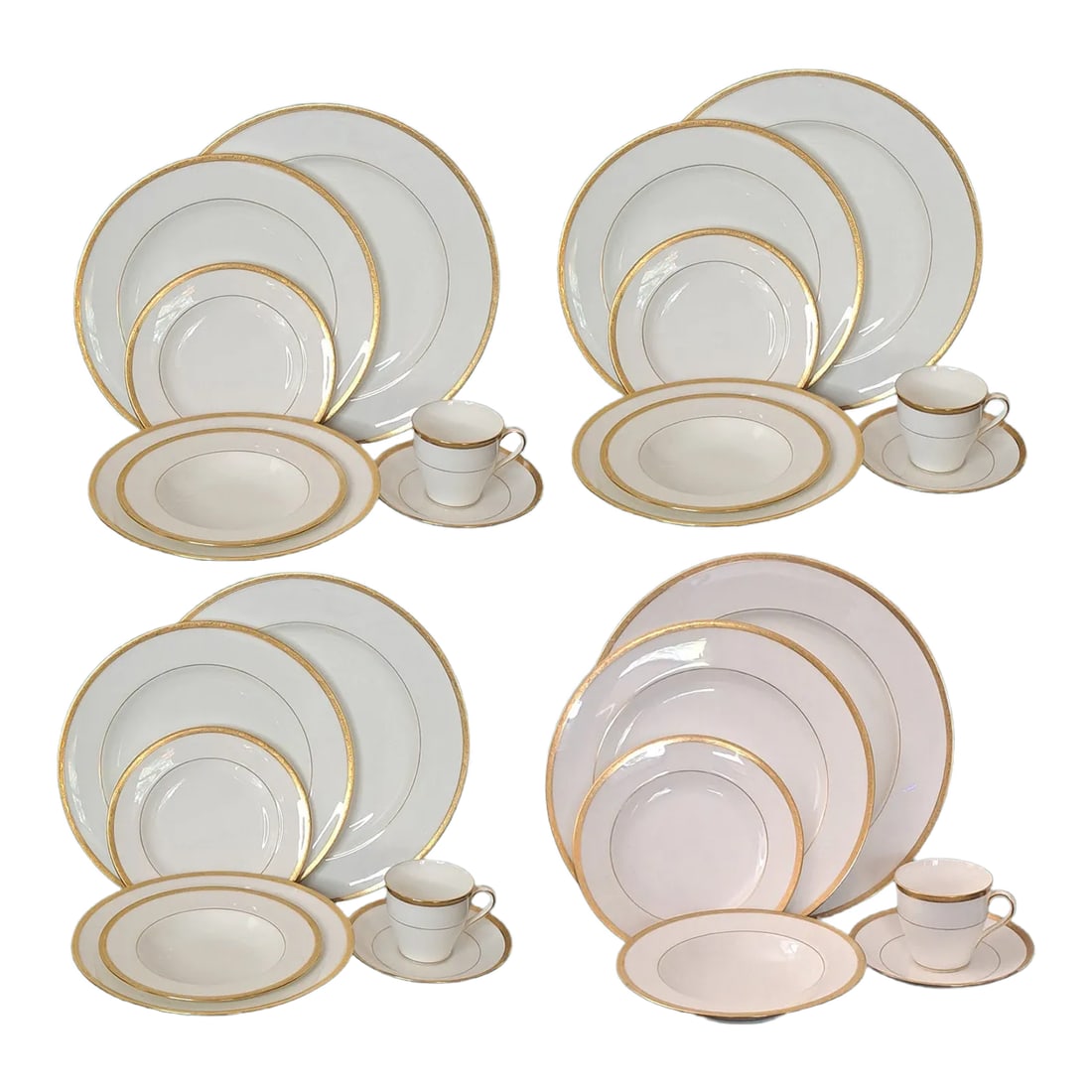 Early 1900s Mintons H969 27 Piece Dinnerware Set for 4 for Burley & Co. Gold Encrusted Sunburst (1 of 16)